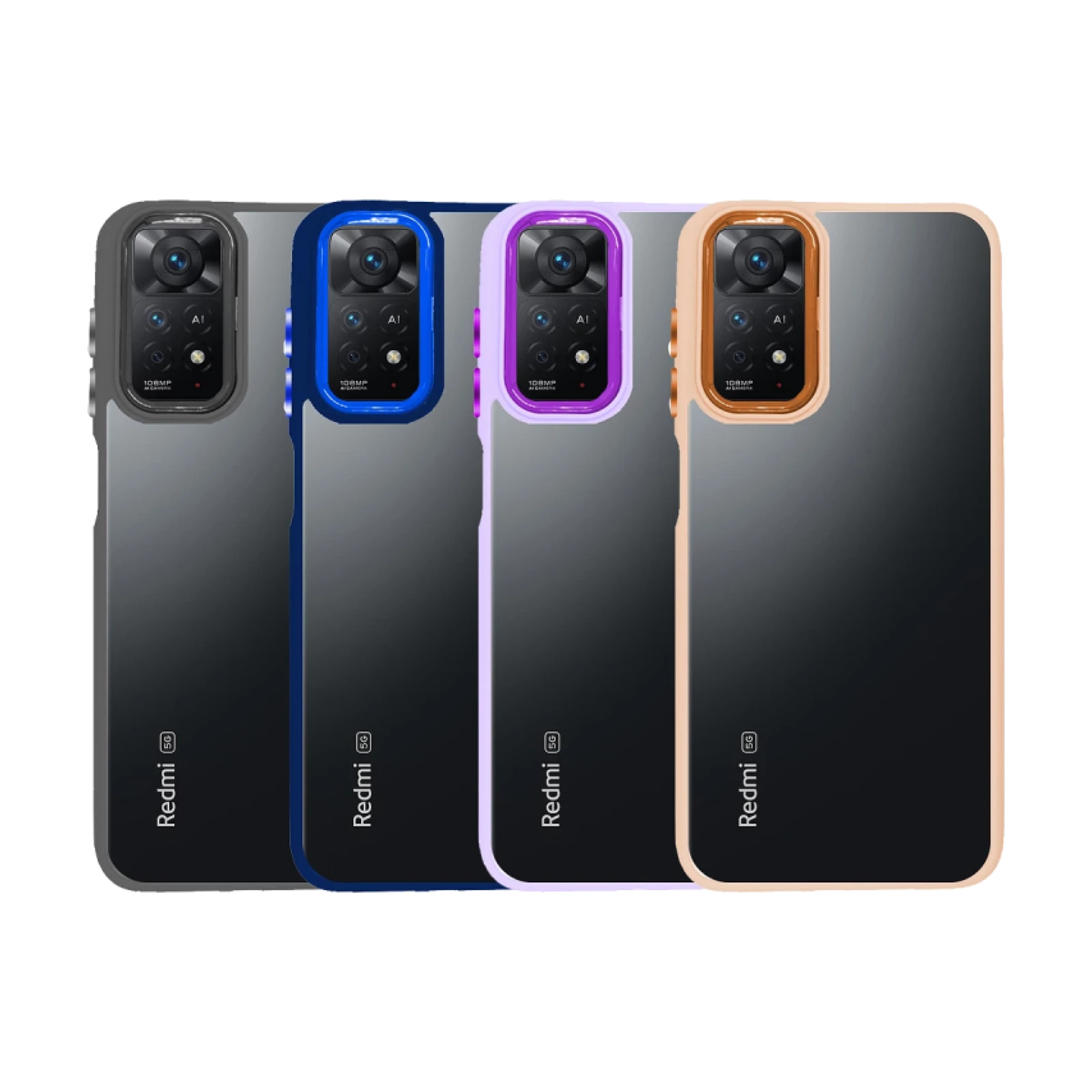 Funda Premium Antigolpe Transparente para Xiaomi Redmi Note 11 Pro 5G Borde Camara Aluminio 6 Color