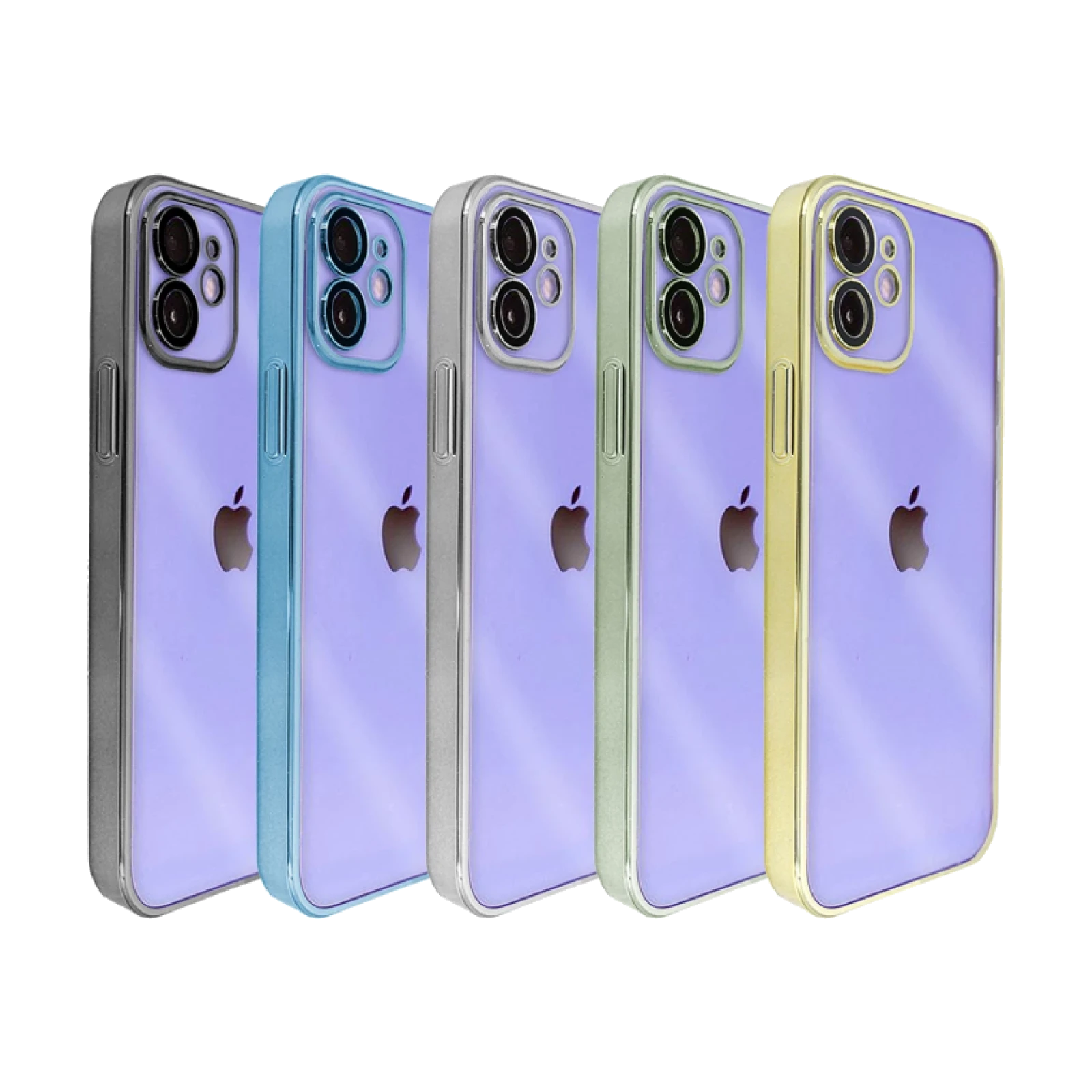 Funda Dura Metraquilato Borde Cromado para iPhone 12