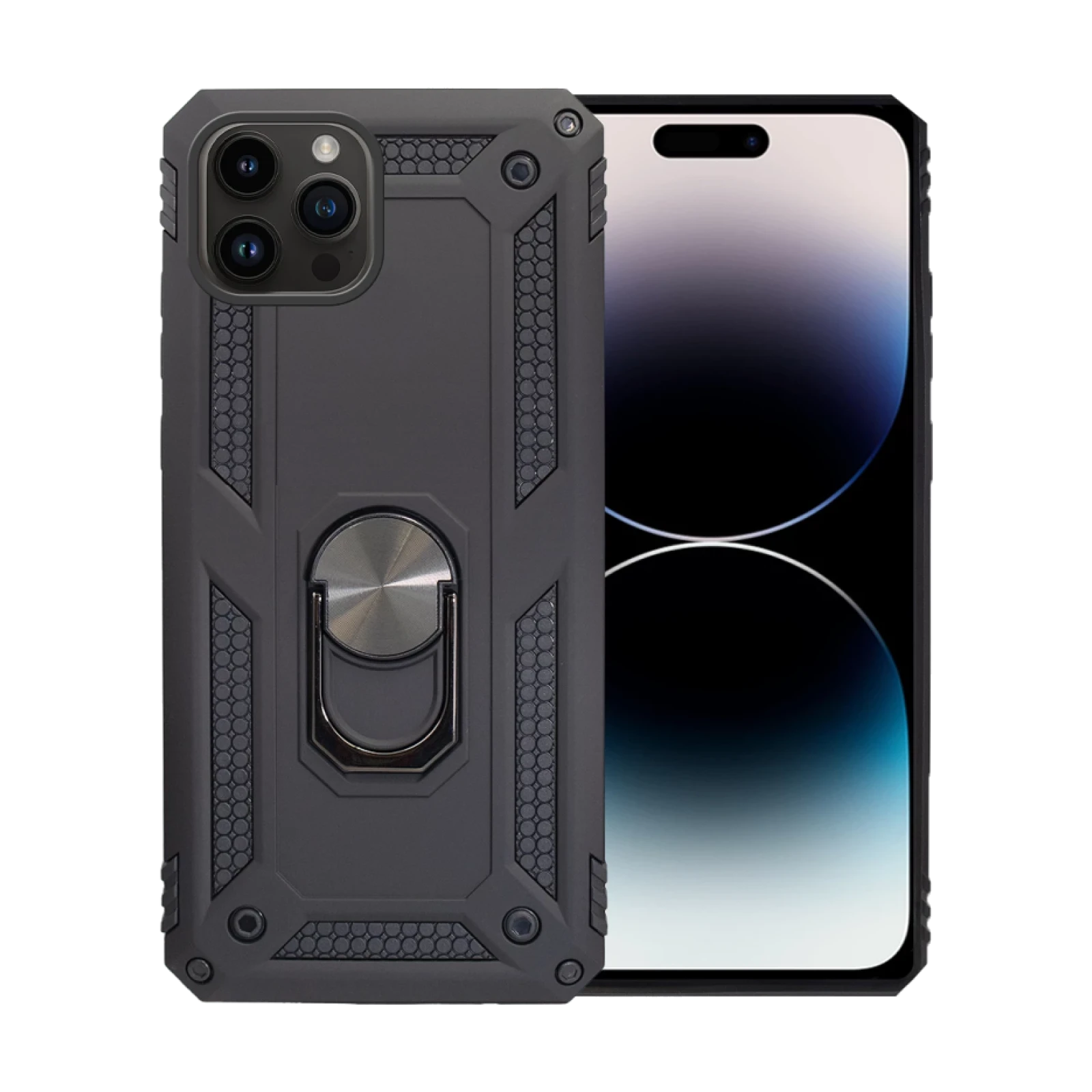 Funda Aluminio Antigolpe IPhone 14 Pro Max con Iman y Soporte de Anilla 360