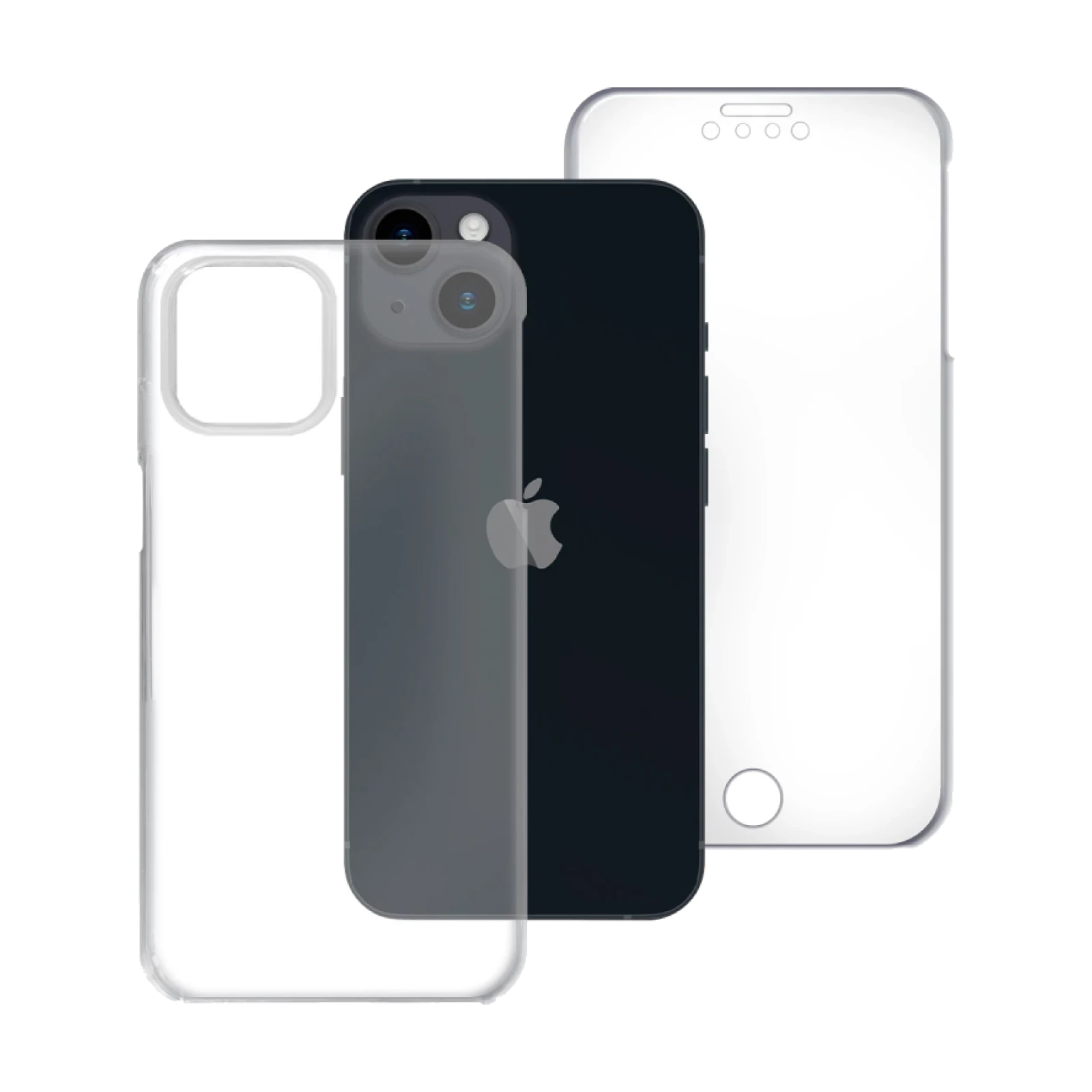 Funda Doble iPhone 14 Plus Silicona Transparente Delantera y Trasera