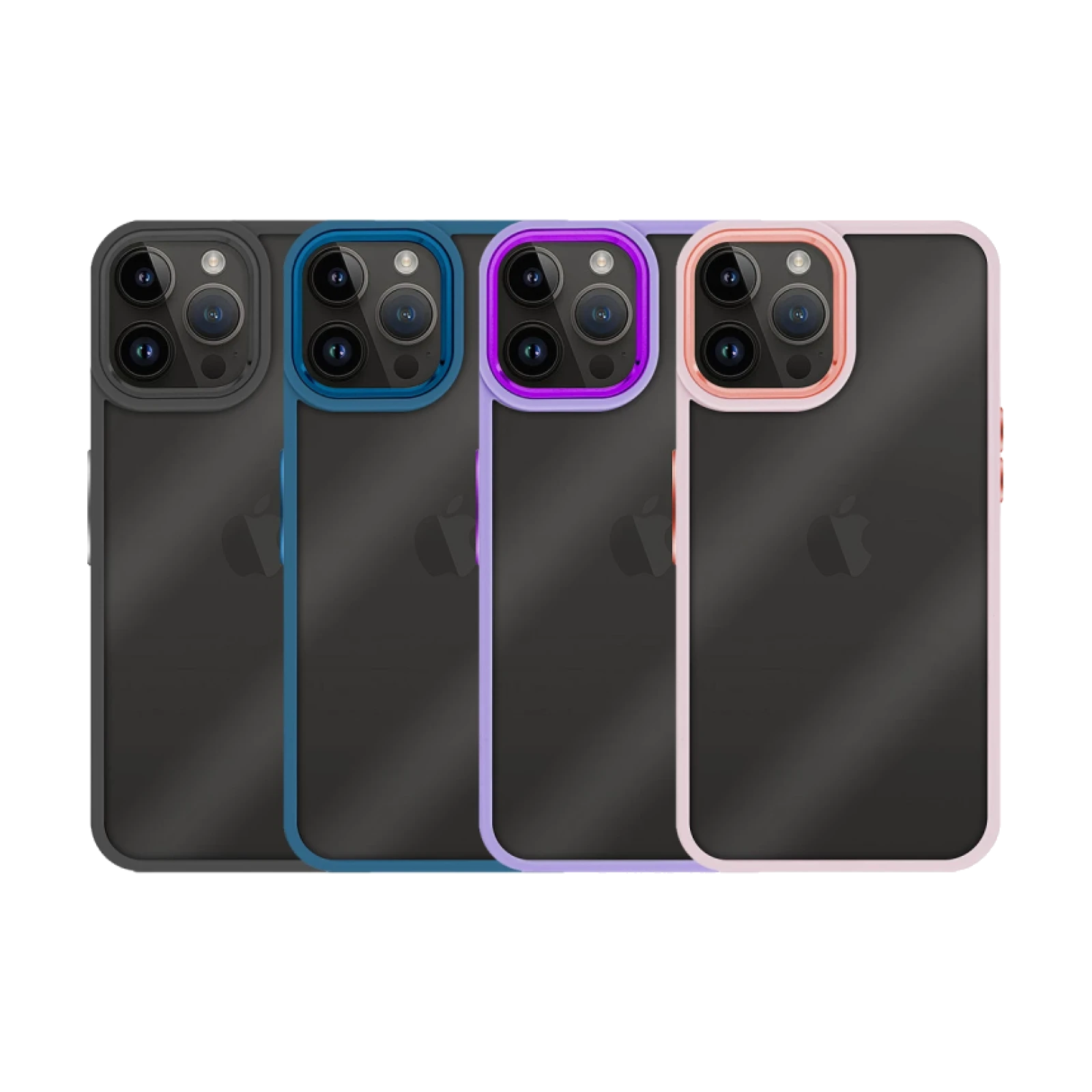 Funda Premium Antigolpe Transparente para iPhone 14 Pro Borde Camara Aluminio 6 Color