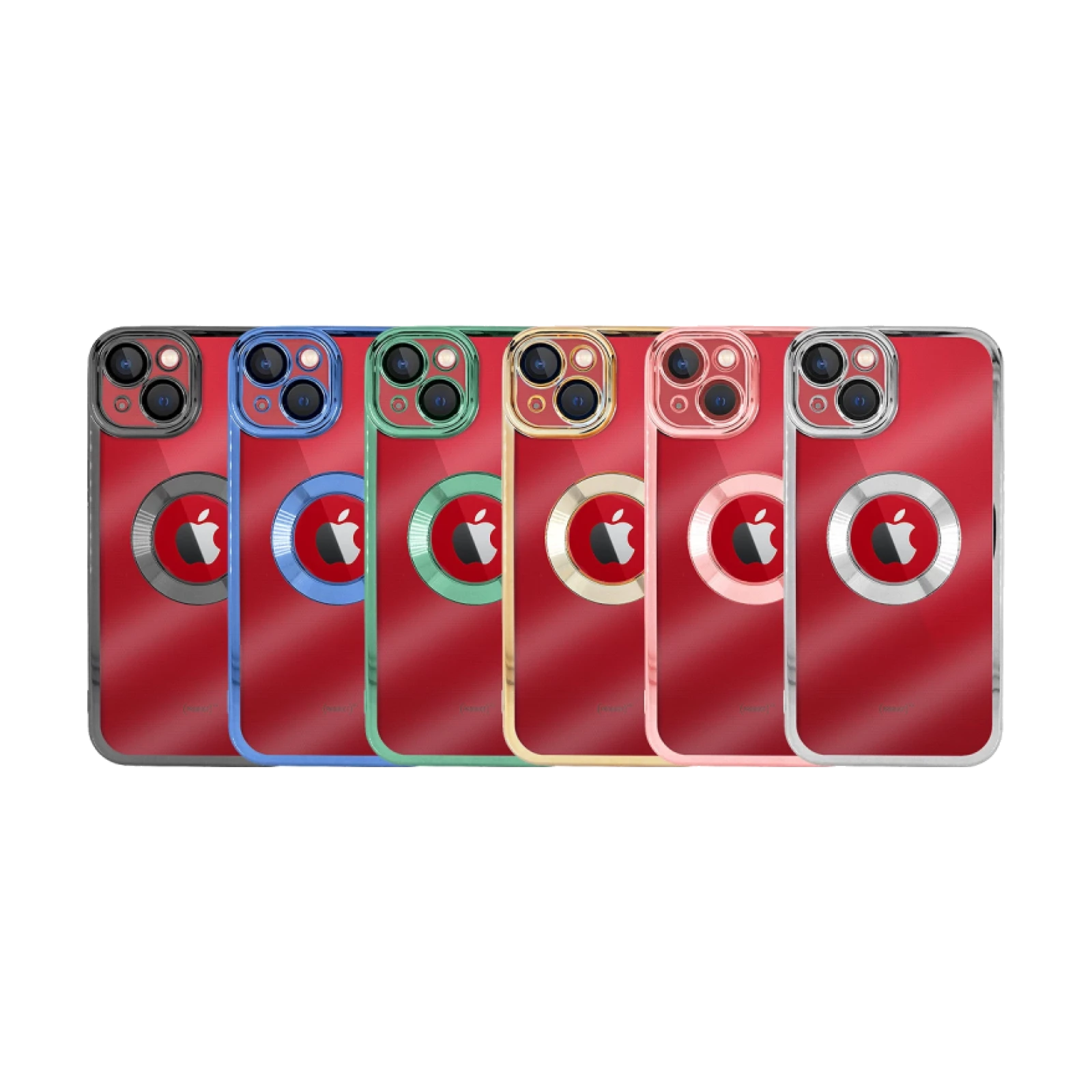 Funda iPhone 14 Plus Silicona Tranparente Cromado Cubre Camara 3D