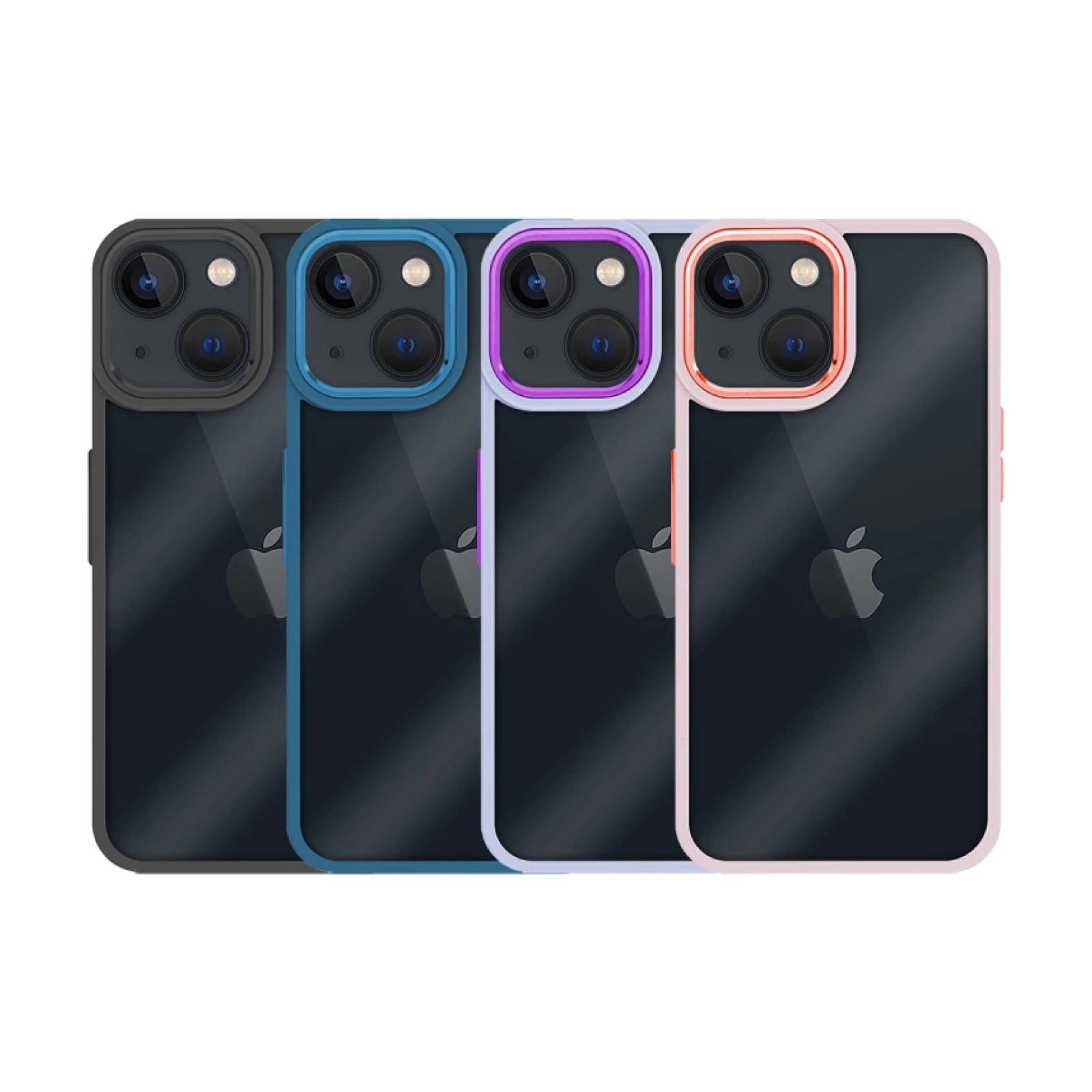 Funda Premium Antigolpe Transparente para iPhone 14 Plus Borde Camara Aluminio 6 Color