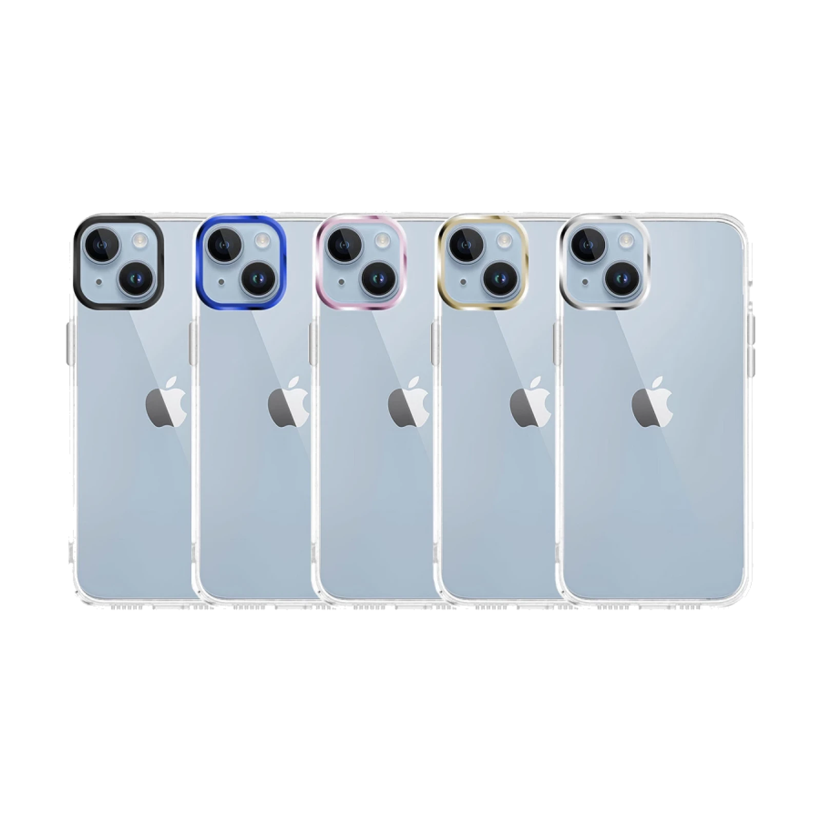 Funda Transparente Acrílico Duro iPhone 14 Space Case Borde Cámara Aluminio