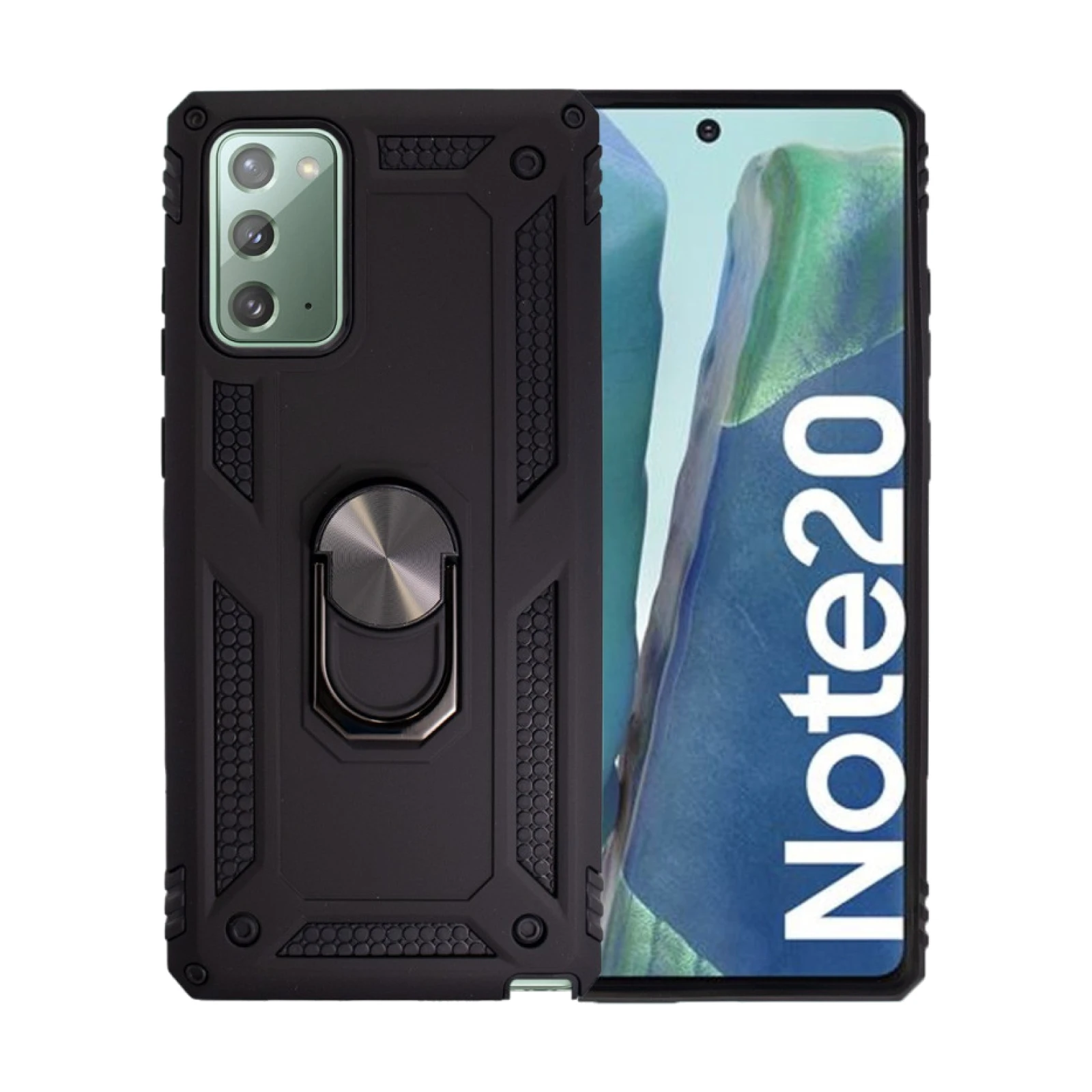 Funda Aluminio Antigolpe Samsung Galaxy Note 20 con Iman y Soporte de Anilla 360