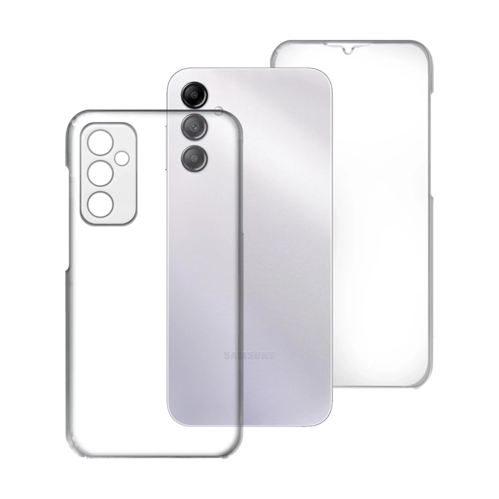 Funda Doble Samsung Galaxy A14 5G Silicona Transparente Delantera y Trasera
