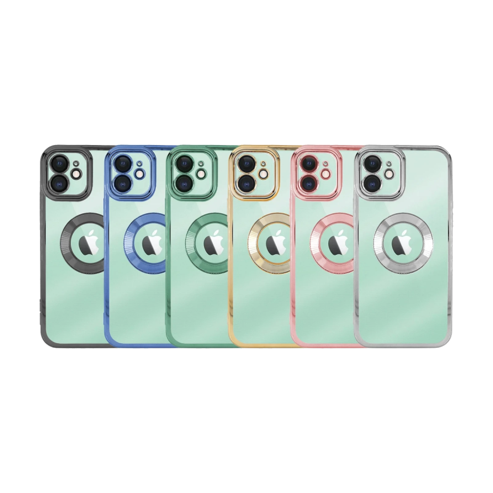 Funda iPhone 11 Pro Silicona Tranparente Cromado Cubre Camara 3D