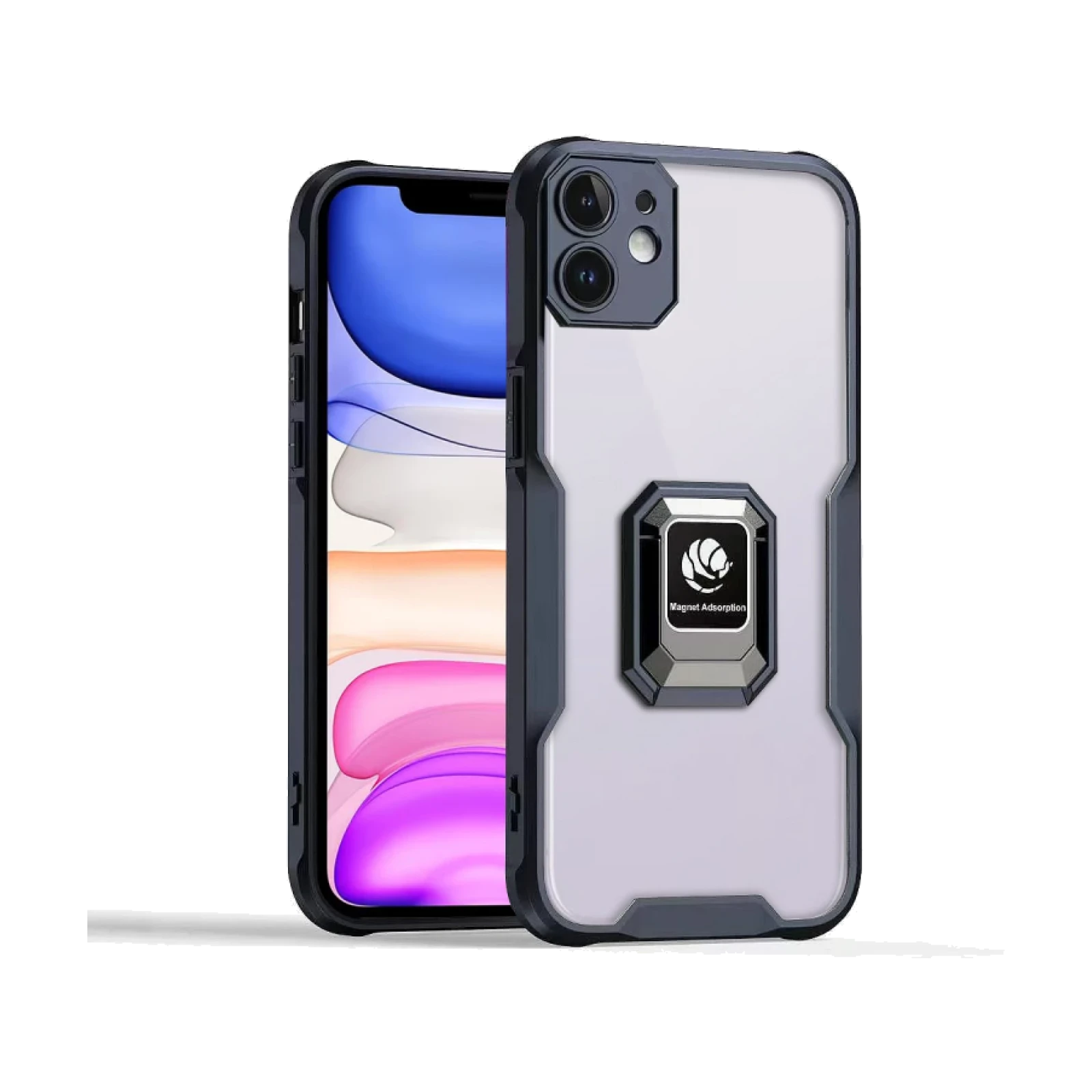 Funda con Anilla e Imán Military iPhone 11 Negro