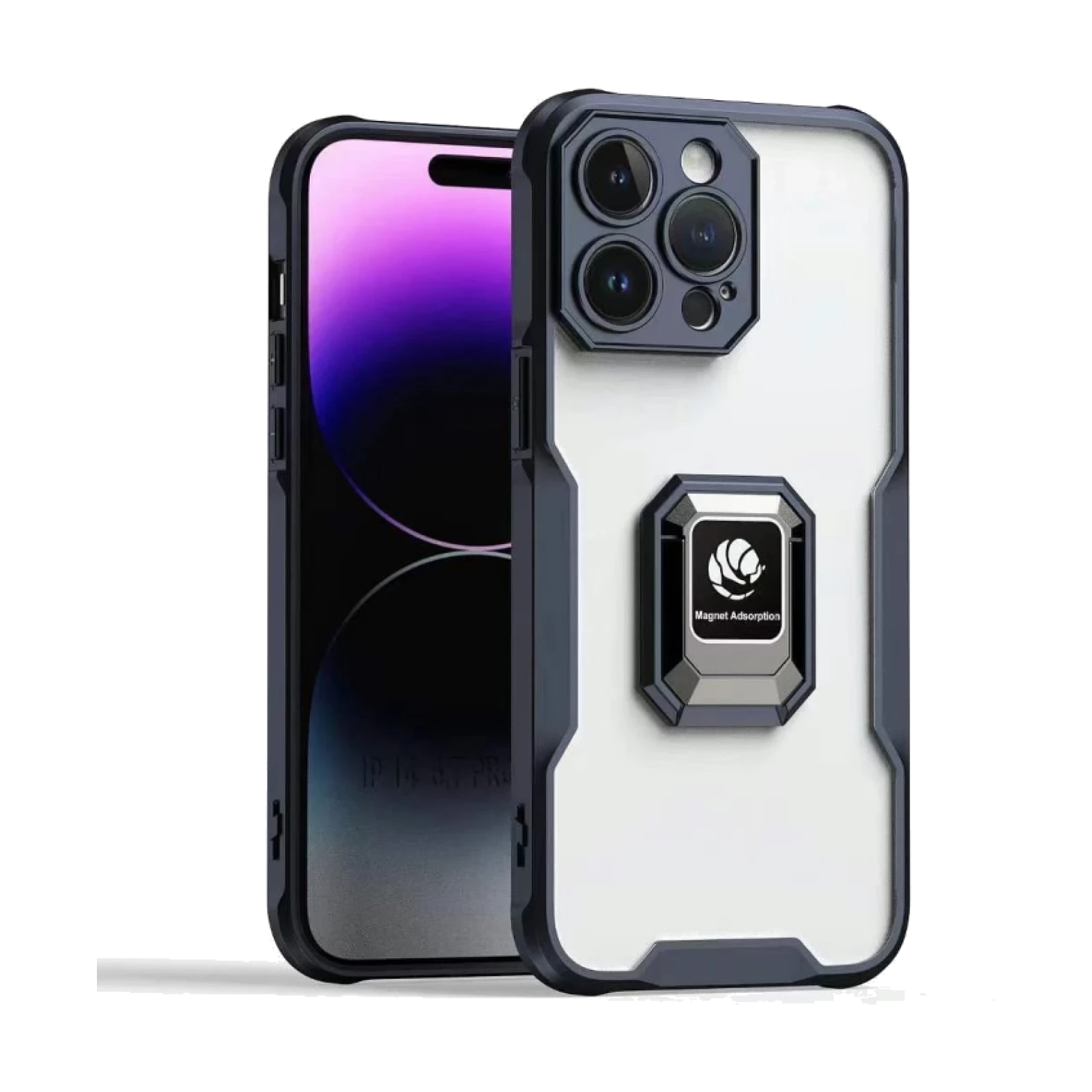 Funda con Anilla e Imán Military iPhone 14 Negro