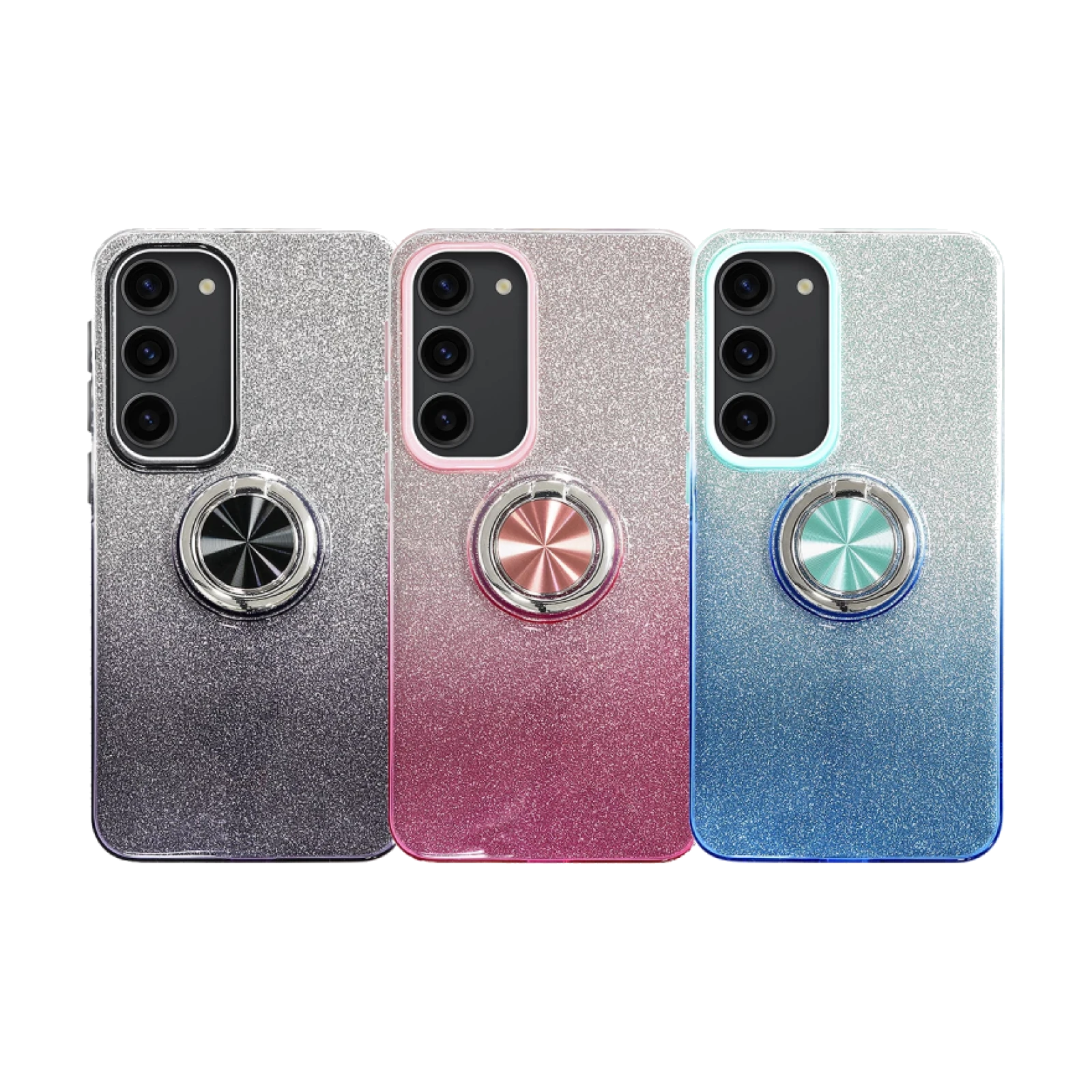 Funda Silicona Brillante Samsung Galaxy S23 Plus con Imán Soporte de Anilla 360