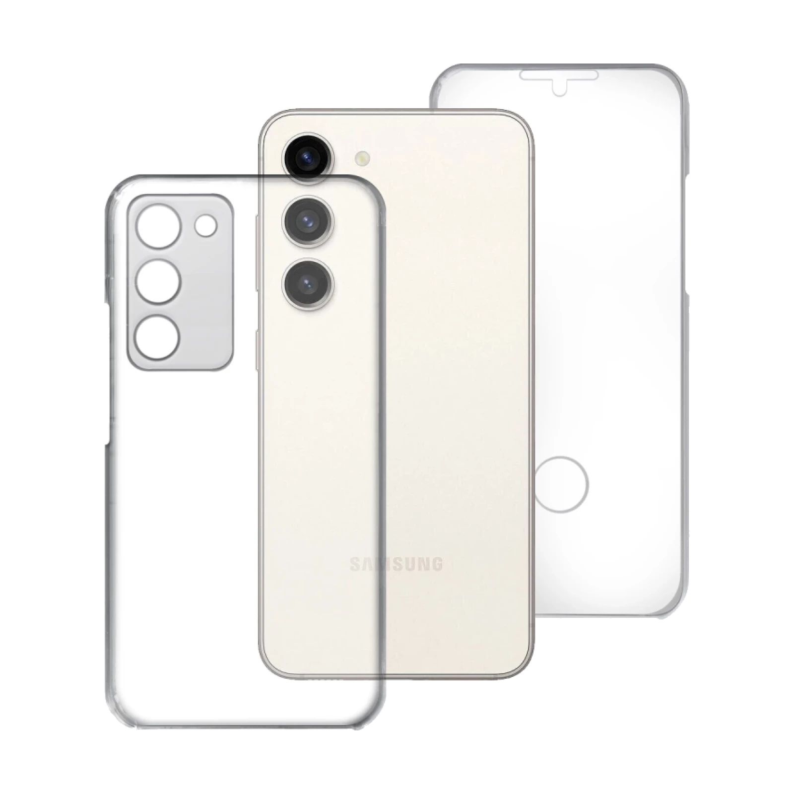 Funda Doble Samsung Galaxy S23 Plus Silicona Transparente Delantera y Trasera