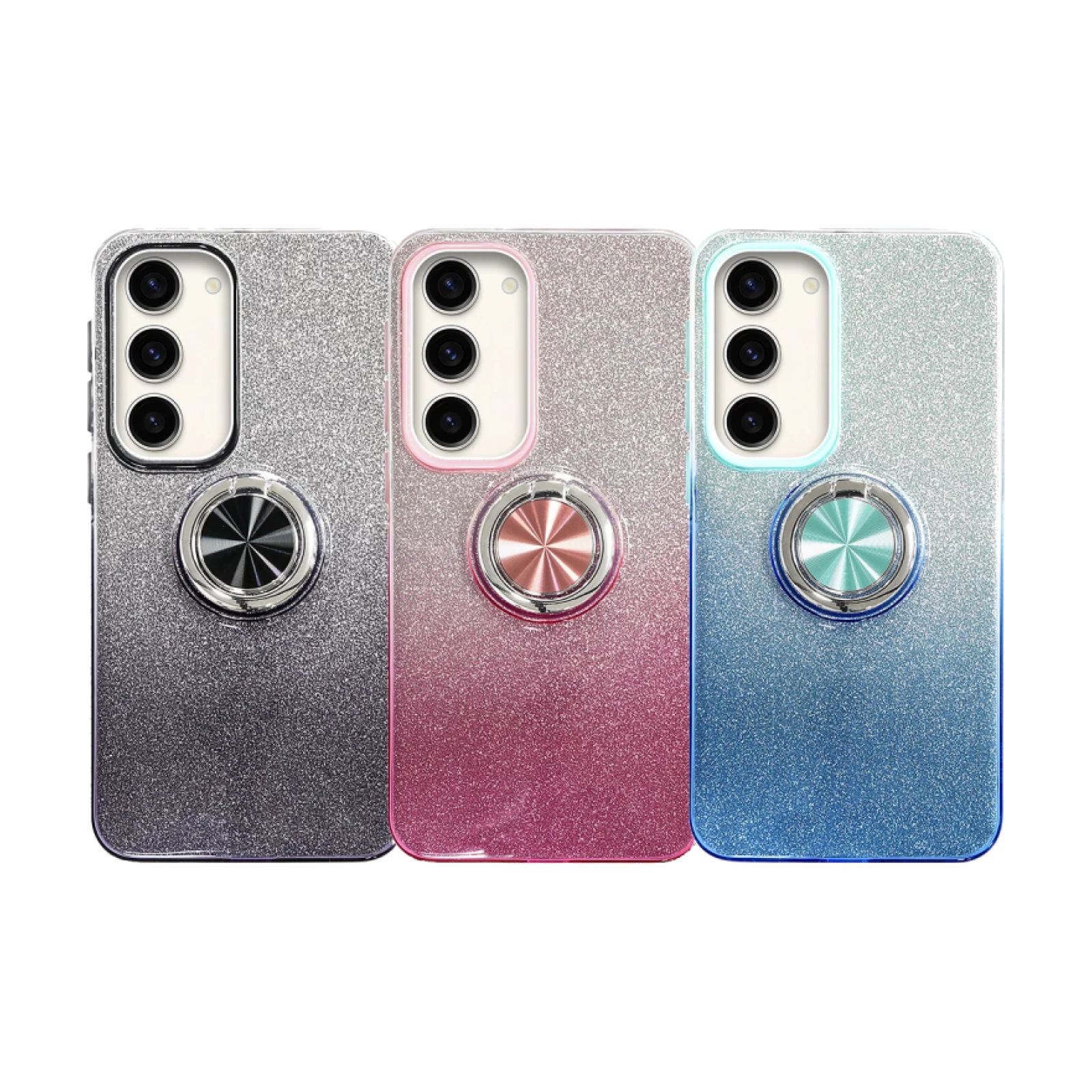 Funda Silicona Brillante Samsung Galaxy S23 con Imán Soporte de Anilla 360