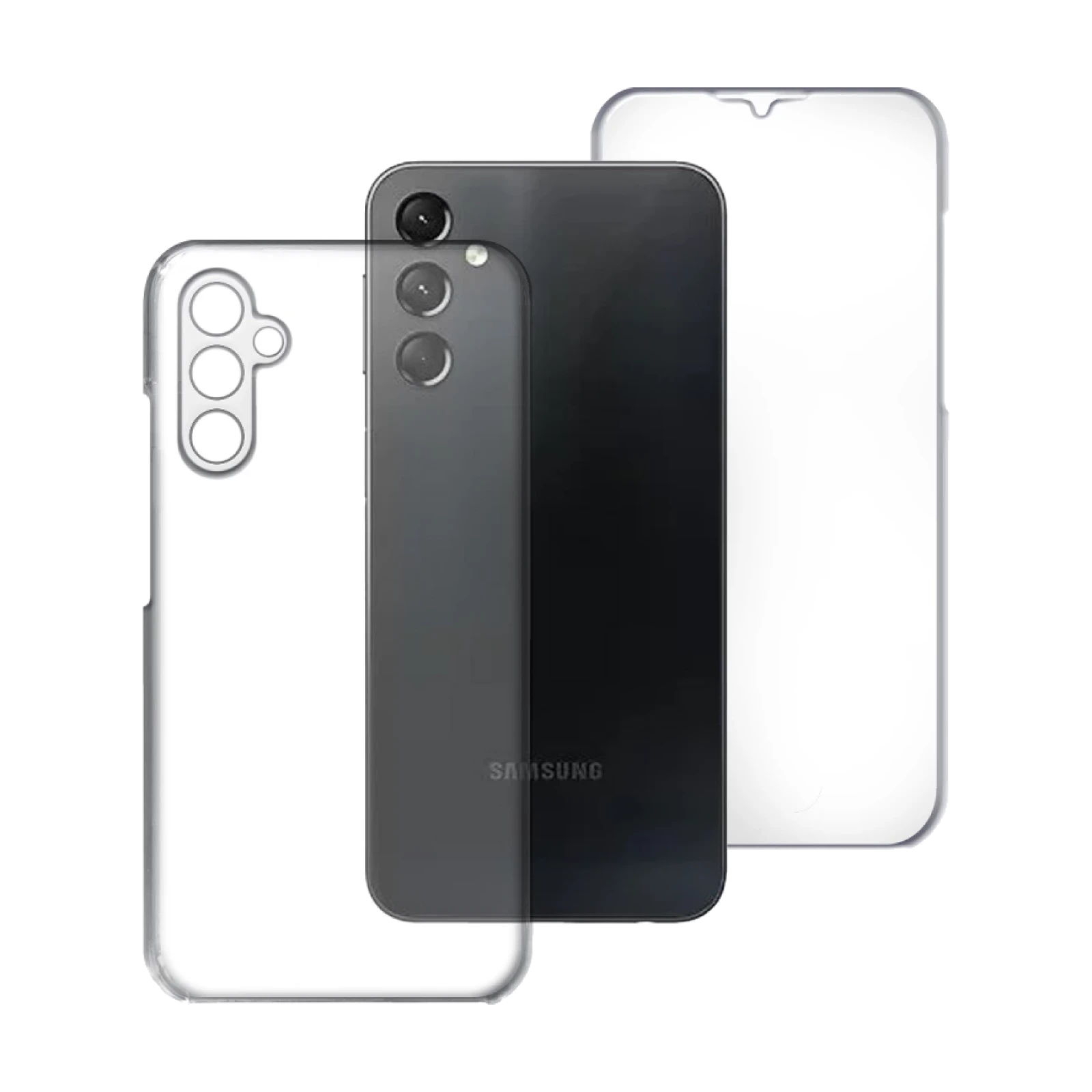 Funda Doble Samsung Galaxy A34-5G Silicona Transparente Delantera y Trasera