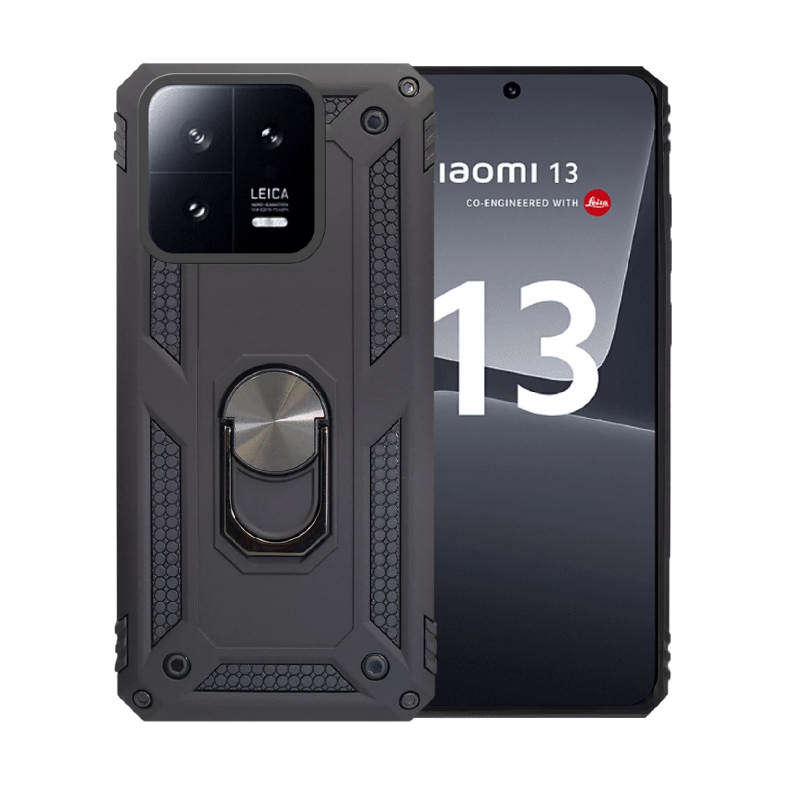 Funda Aluminio Antigolpe Xiaomi Mi 13 con Iman y Soporte de Anilla 360