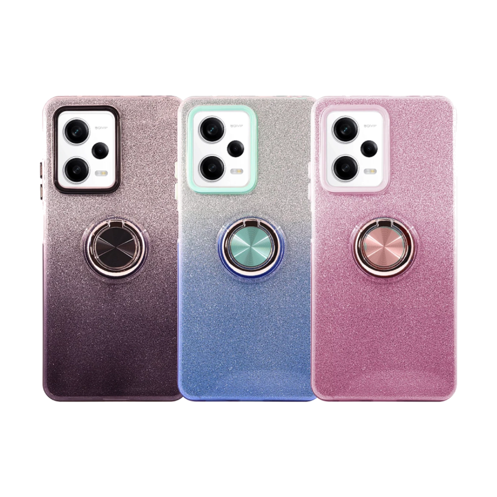 Funda Silicona Brillante Xiaomi Redmi Note 12 Pro 5G con Imán y Soporte de Anilla 360