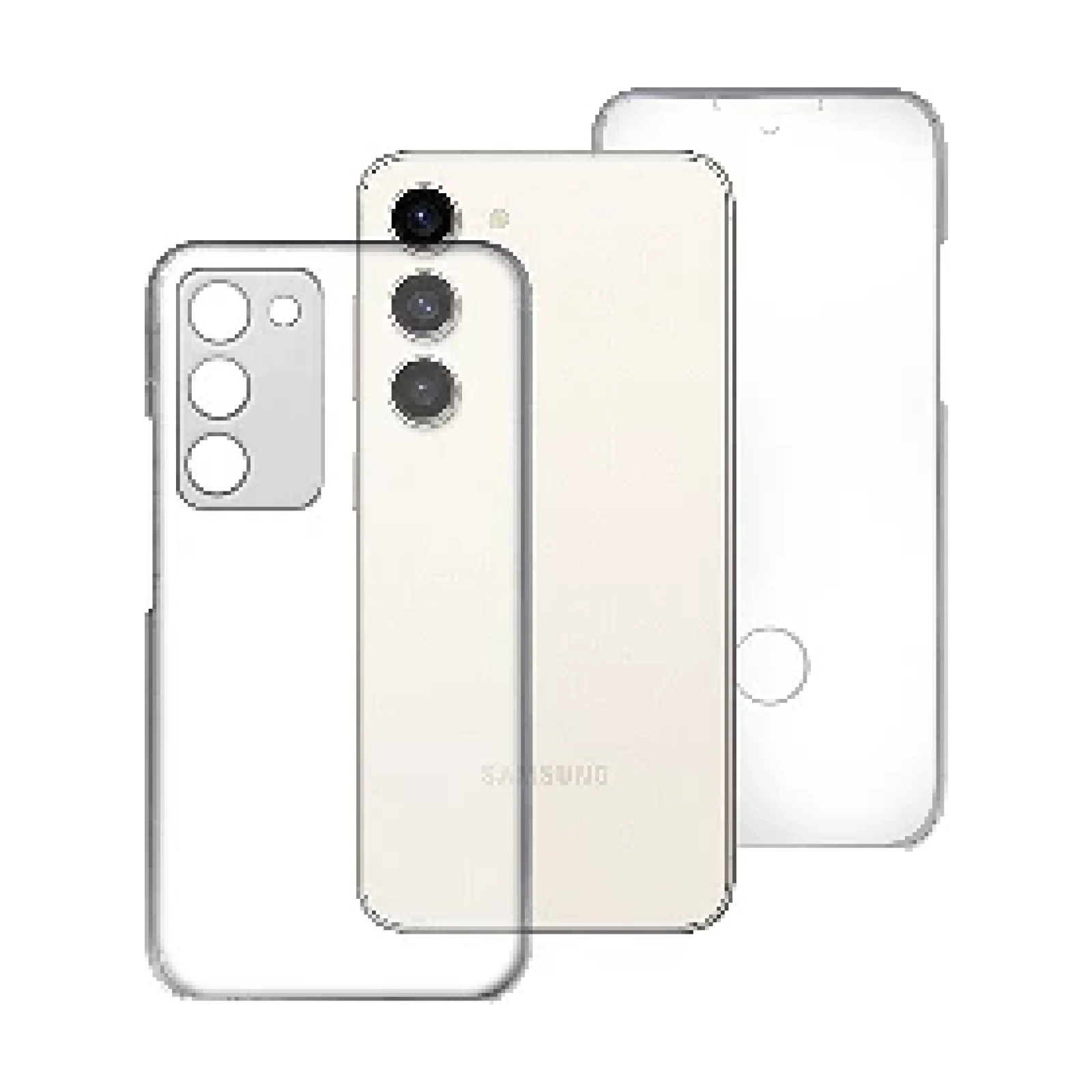Funda Doble Samsung Galaxy S23 Silicona Transparente Delantera y Trasera