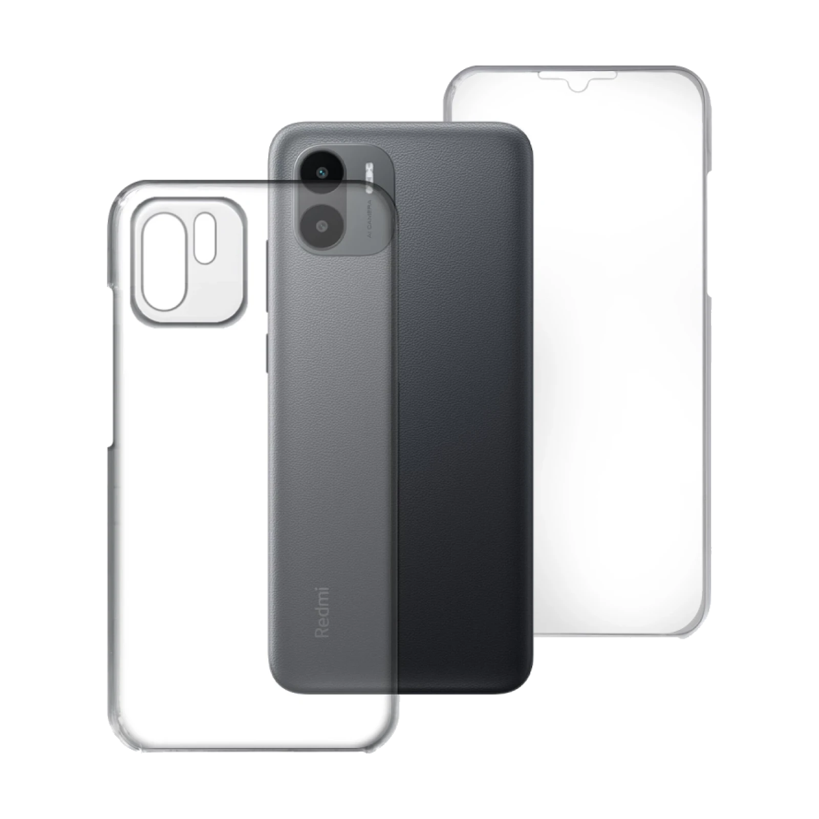 Funda Doble Xiaomi Redmi A1/A2 Silicona Transparente Delantera y Trasera
