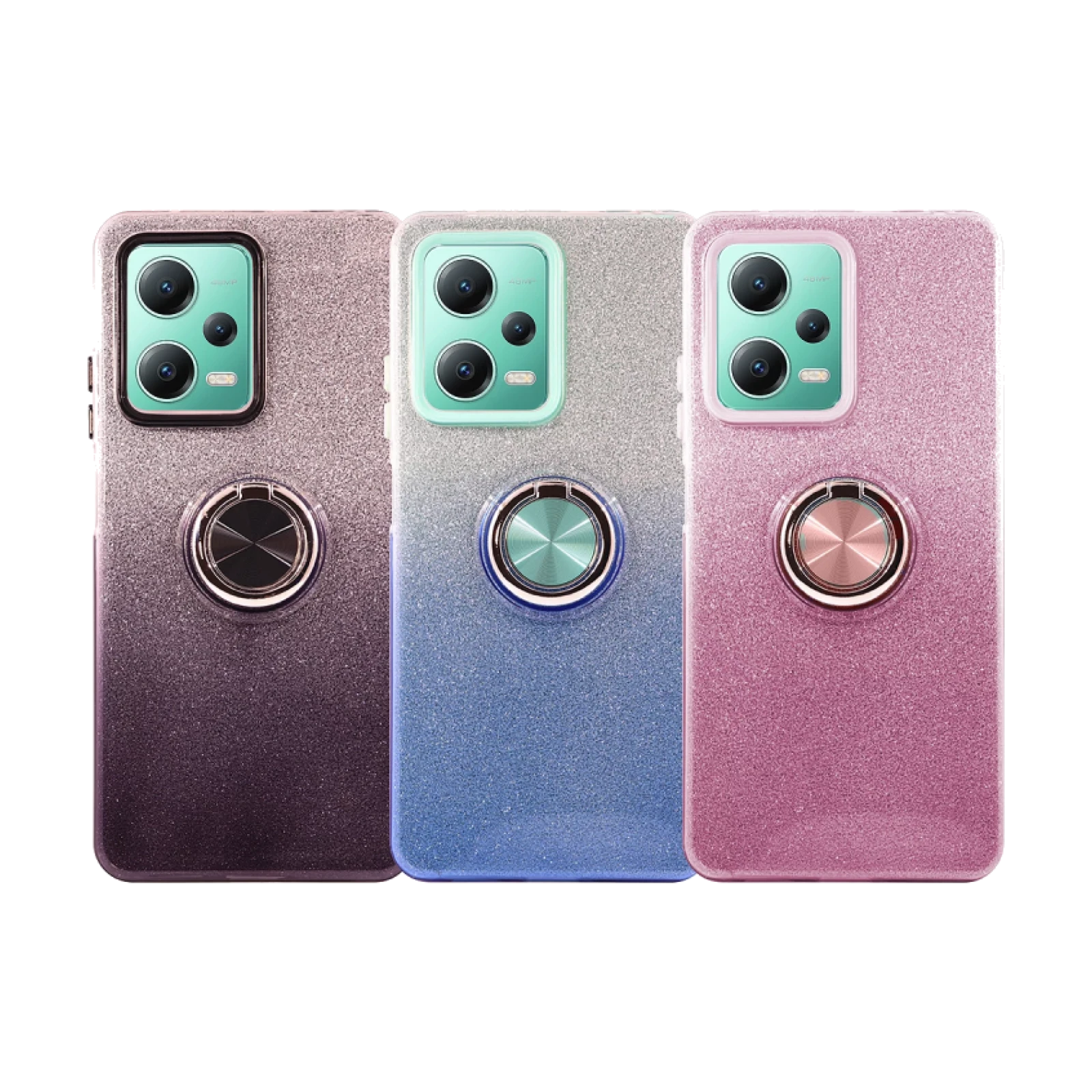 Funda Silicona Brillante Xiaomi Redmi Note 12 5G con Imán y Soporte de Anilla 360