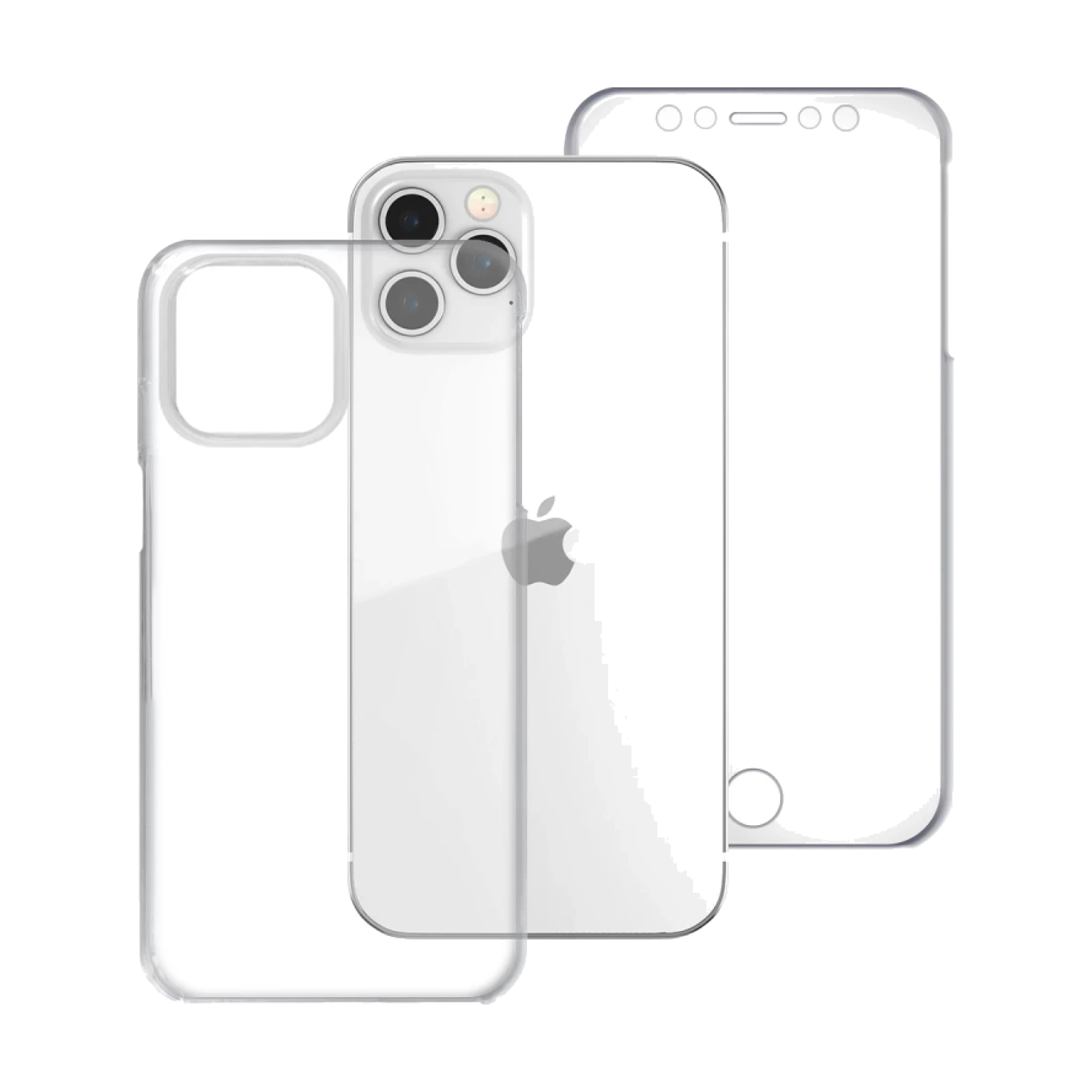 Funda Doble iPhone 12 / 12 Pro 6.1 Silicona Transparente Delantera y Trasera