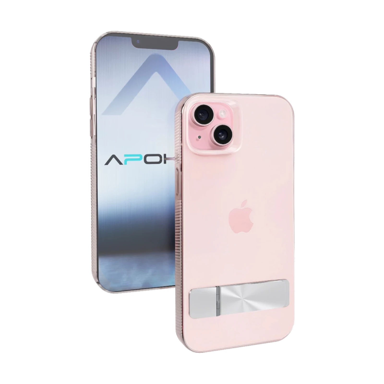 Funda transparente ABR con Soporte para iPhone 15 Plus