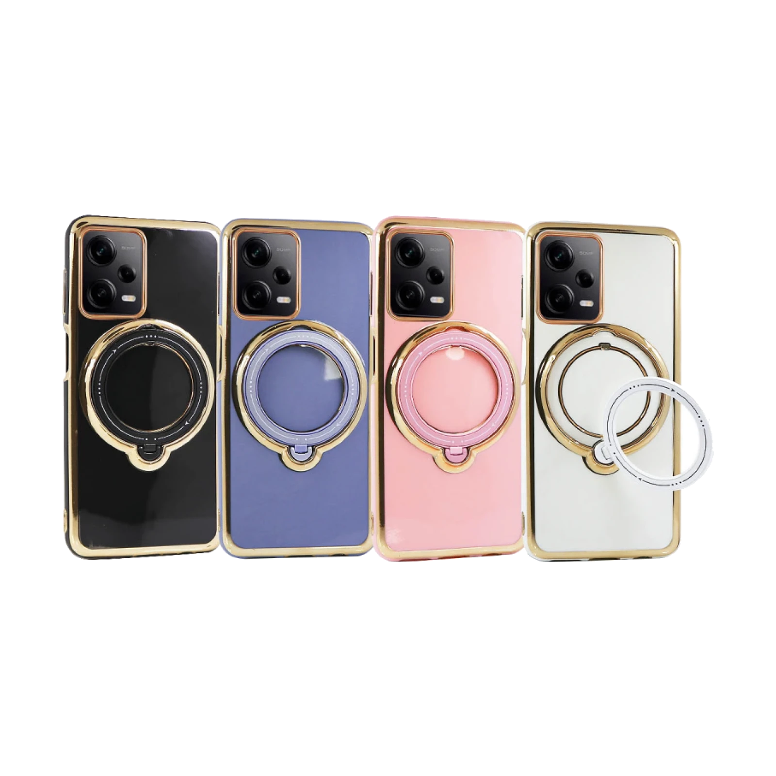 Funda Silicona Con Soporte Plegable Cromado para Xiaomi Redmi Note 12 Pro 4G