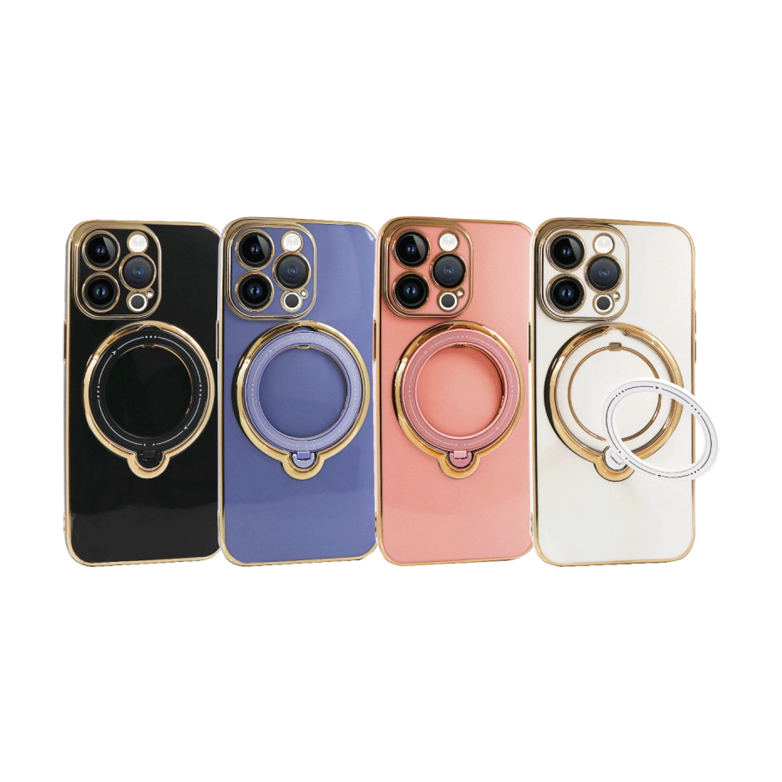 Funda Silicona Con Soporte Plegable Cromado para iPhone 11 Pro Max- Colores