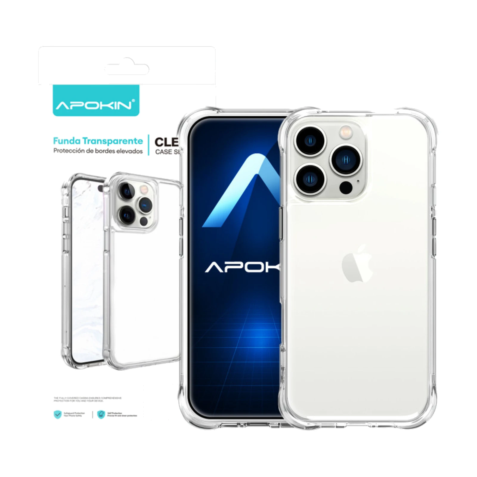 Funda Silicona iPhone 13 Pro Transparente 3.3MM Extra Grosor