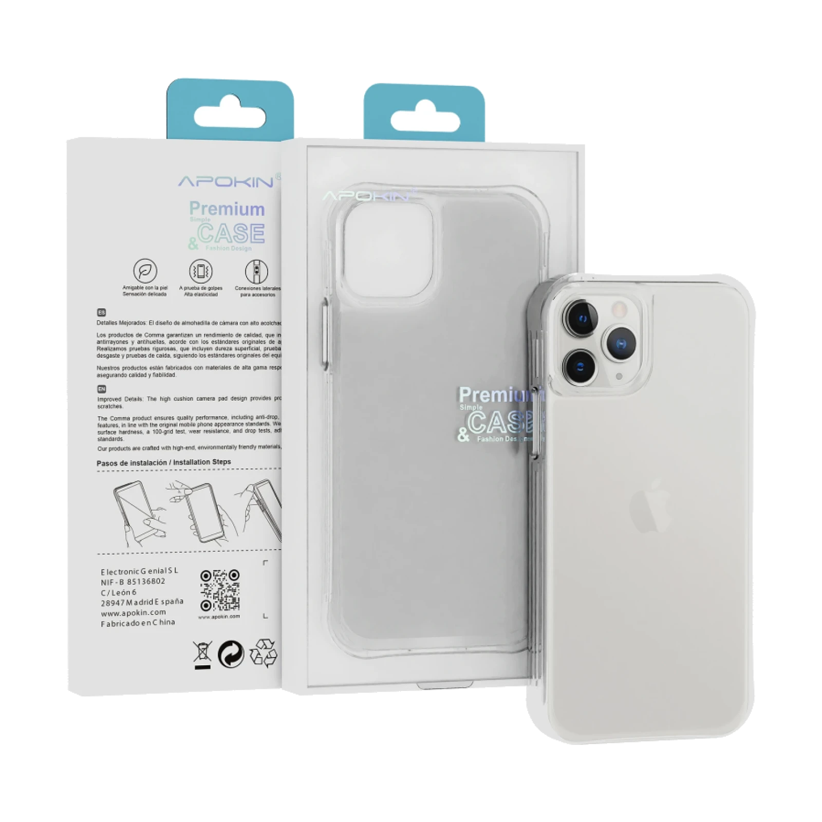 Funda Silicona iPhone 11 Pro Transparente 3.3MM Extra Grosor