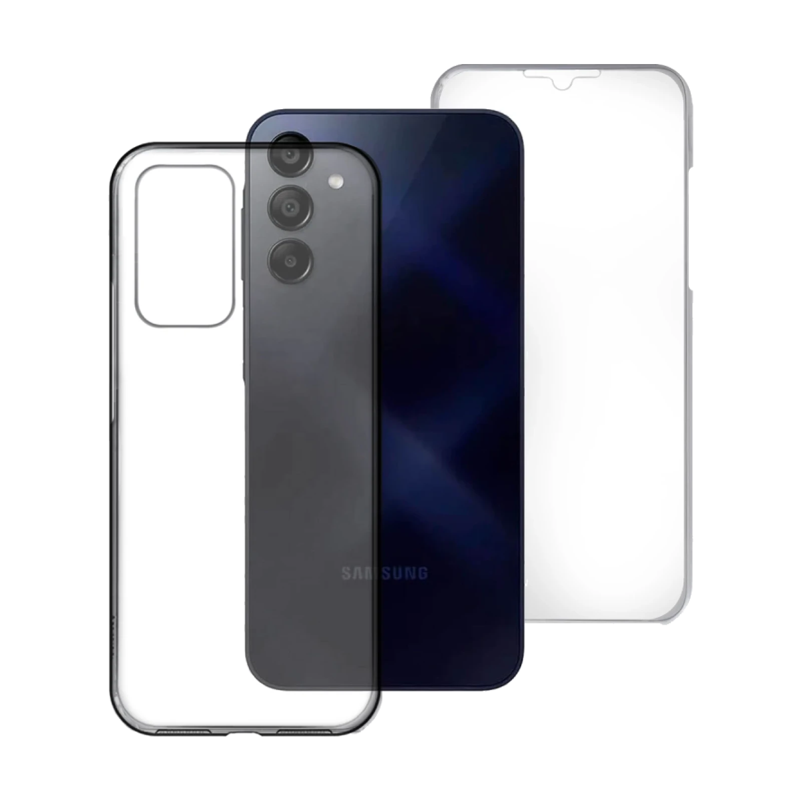 Funda Doble Samsung Galaxy A15 Silicona Transparente Delantera y Trasera