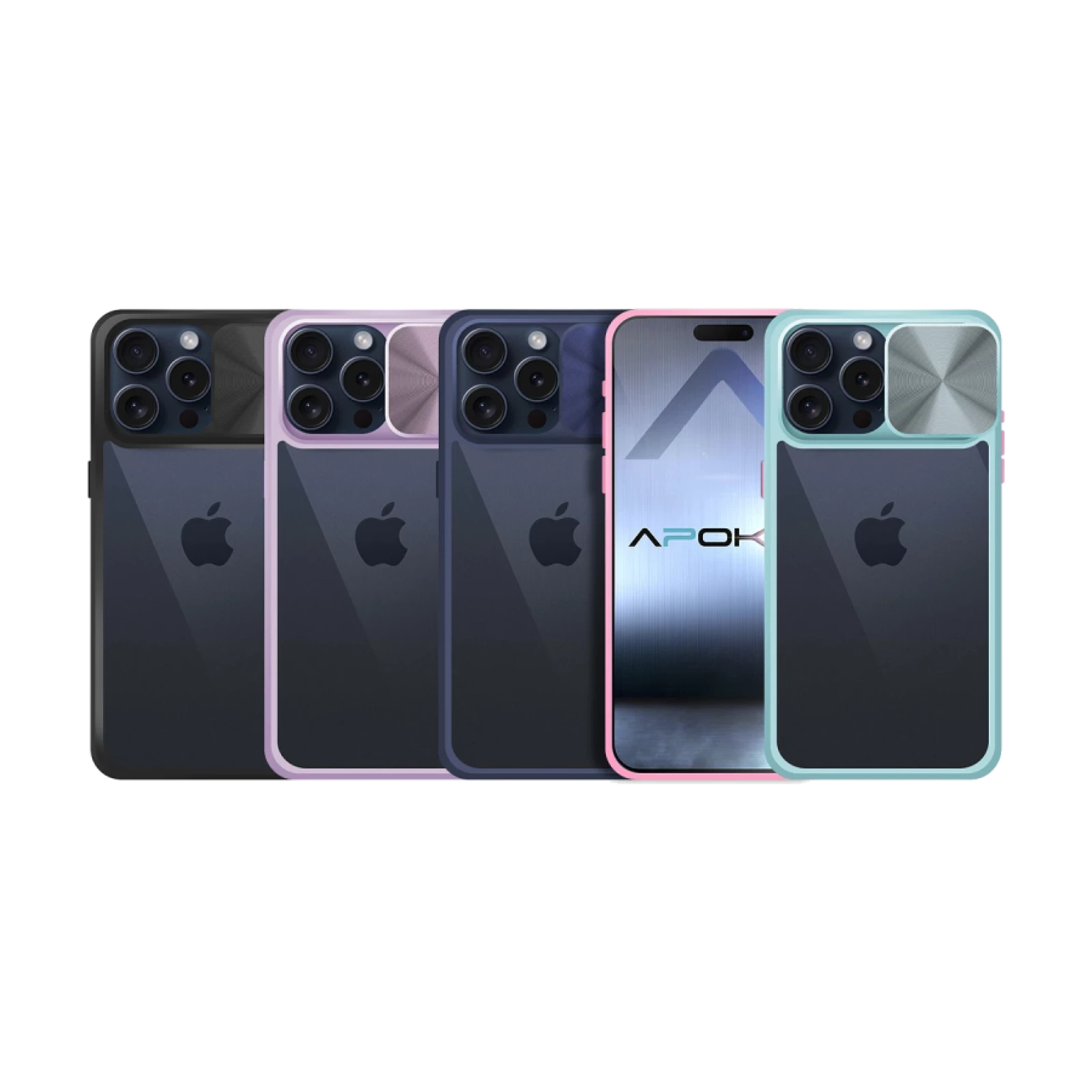 Funda Premium Anti-Golpe Gel iPhone 15 Pro Max con Cámara Cubierta Deslizante