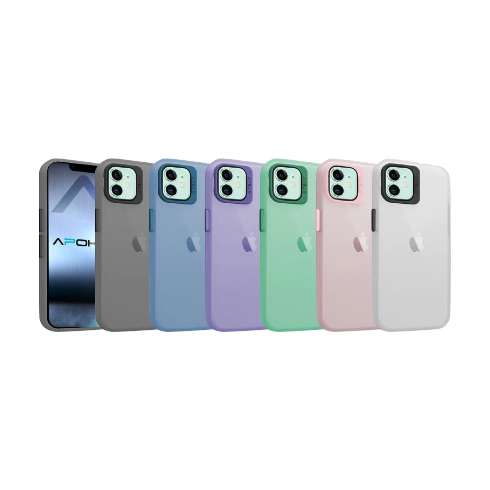 Funda Silicona Mate Con Soporte para iPhone 12 en