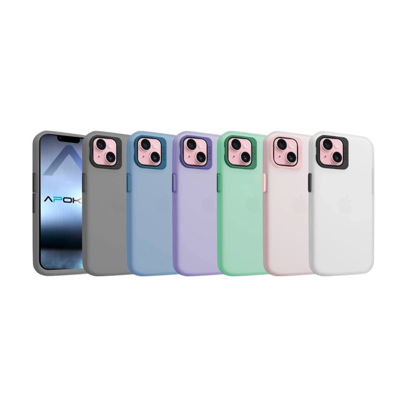 Funda Silicona Mate Con Soporte para iPhone 13 en