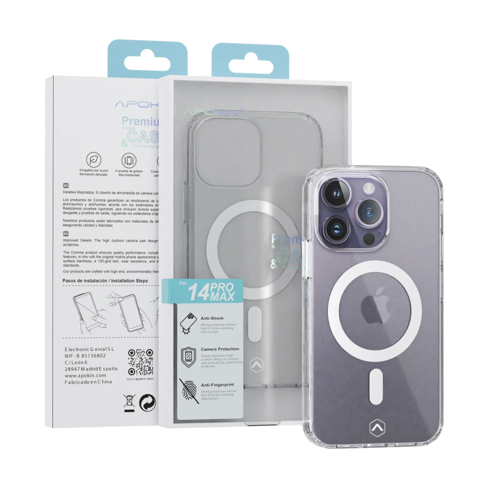Funda Exclusiva Apokin iPhone 14 Pro Max Magsafe Blanca