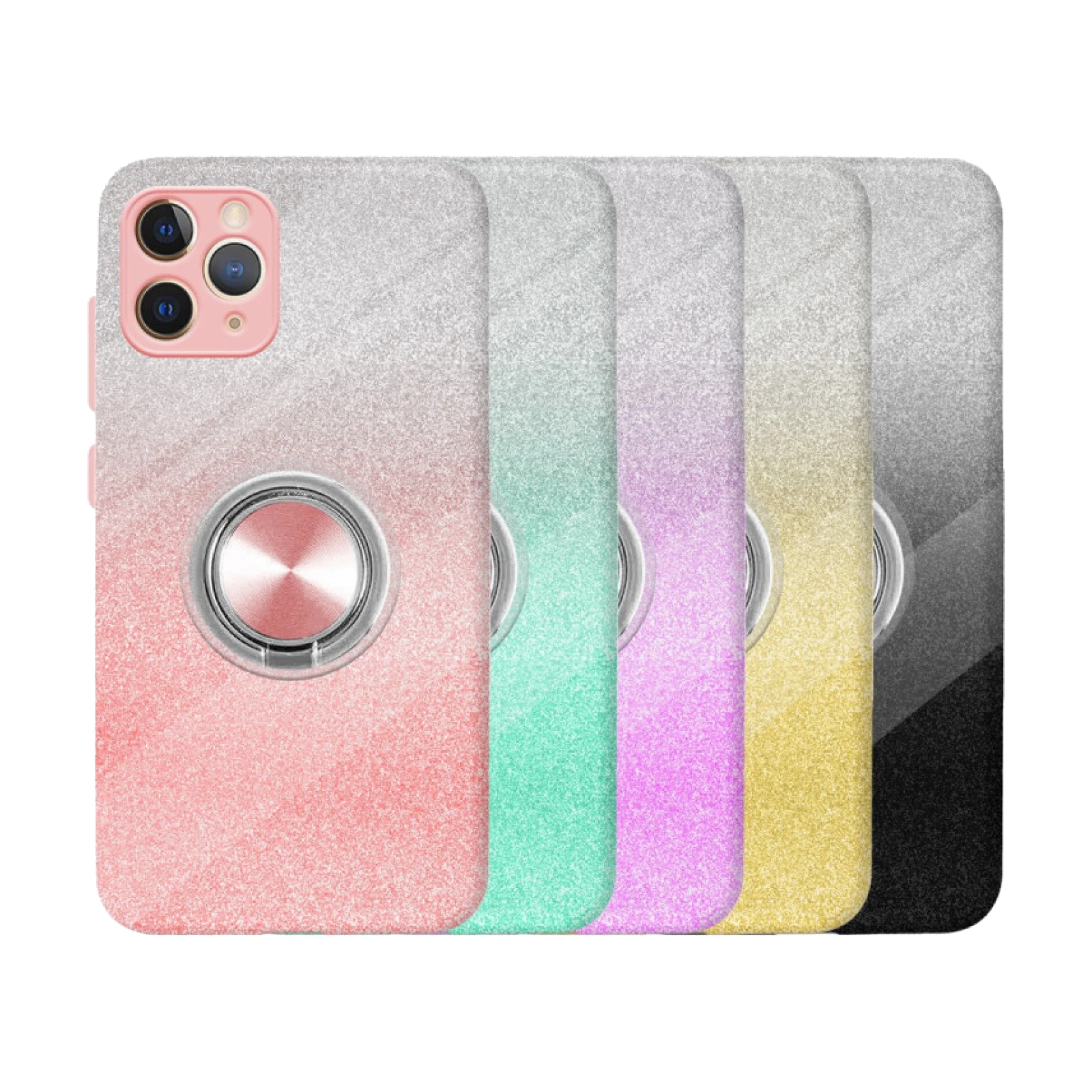 Funda Silicona Brillante iPhone 11 Pro con Imán y Soporte de Anilla 360