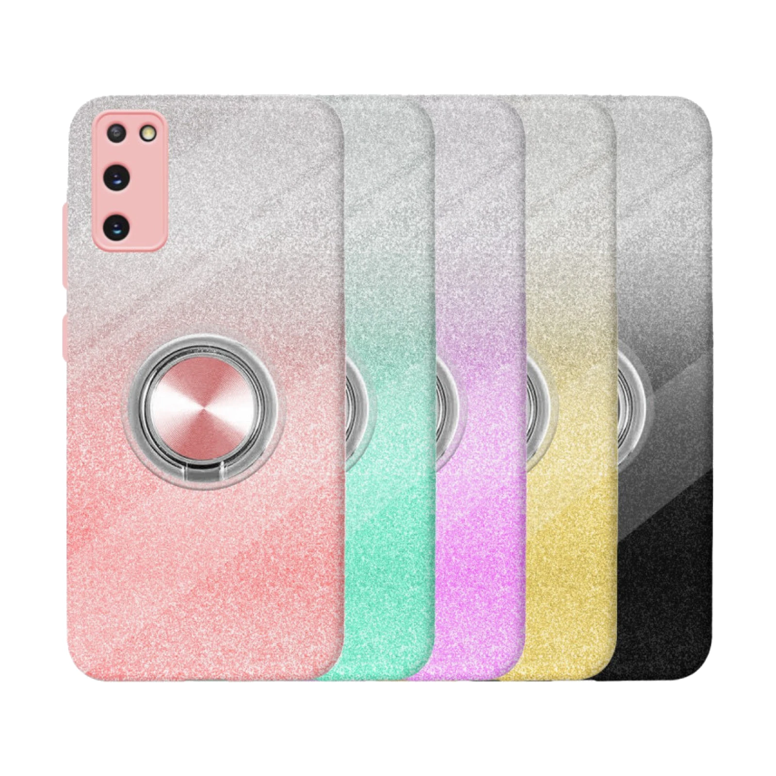 Funda Silicona Brillante Samsung Galaxy S20 con Imán y Soporte de Anilla 360