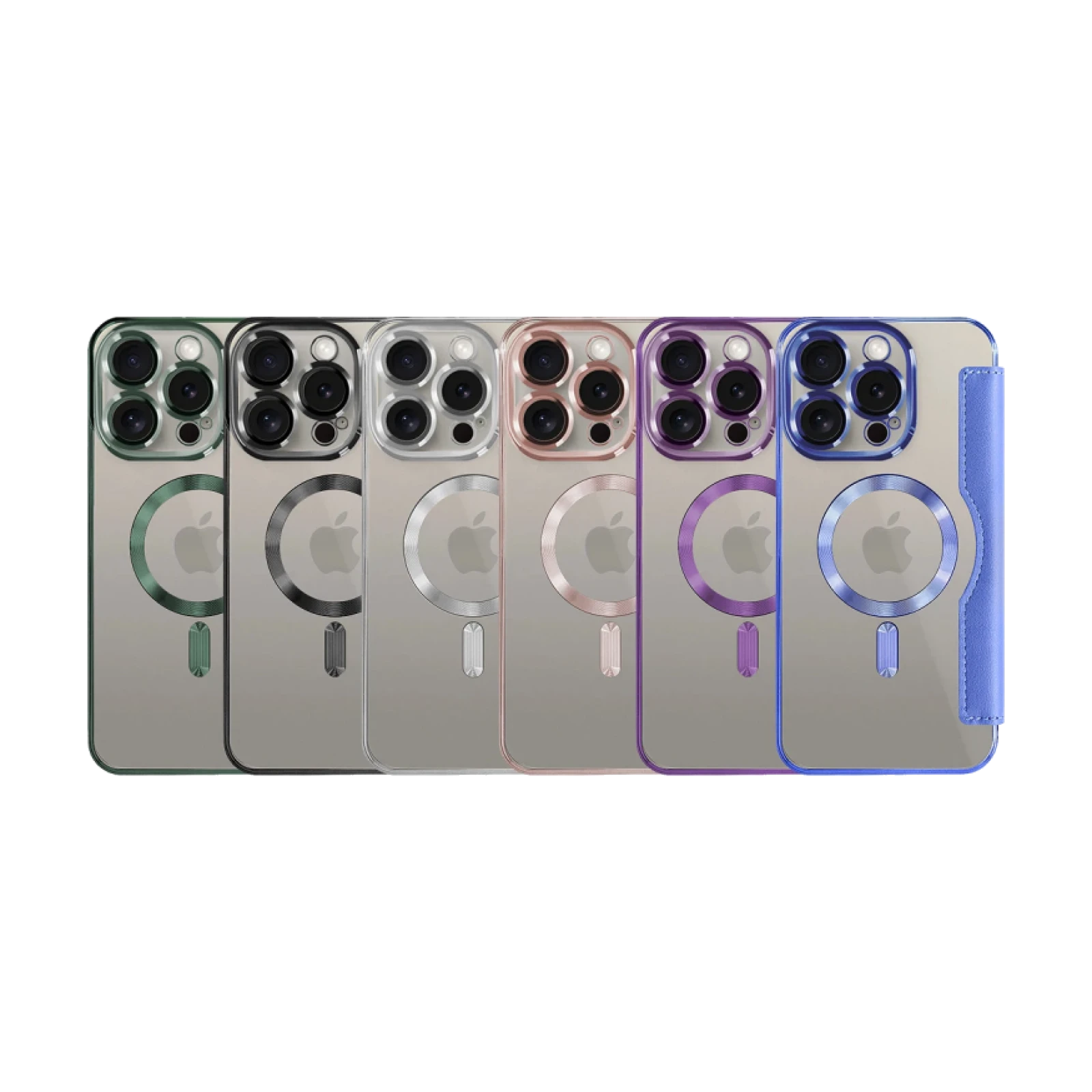 Funda Mocome de Tapa Cromado con Magsafe para iPhone 15 Pro
