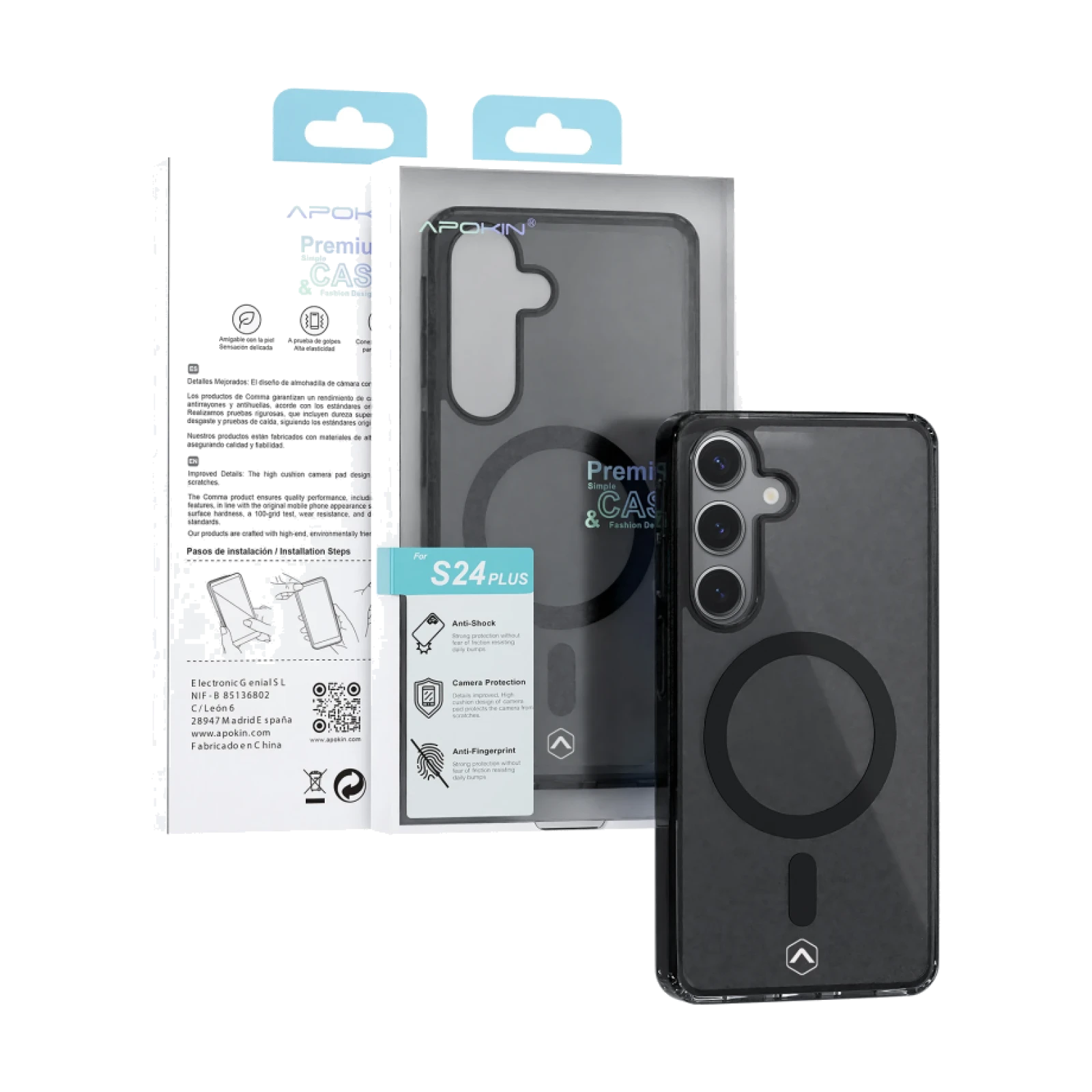 Funda Exclusiva Apokin Samsung Galaxy S24 Plus Magsafe Negro