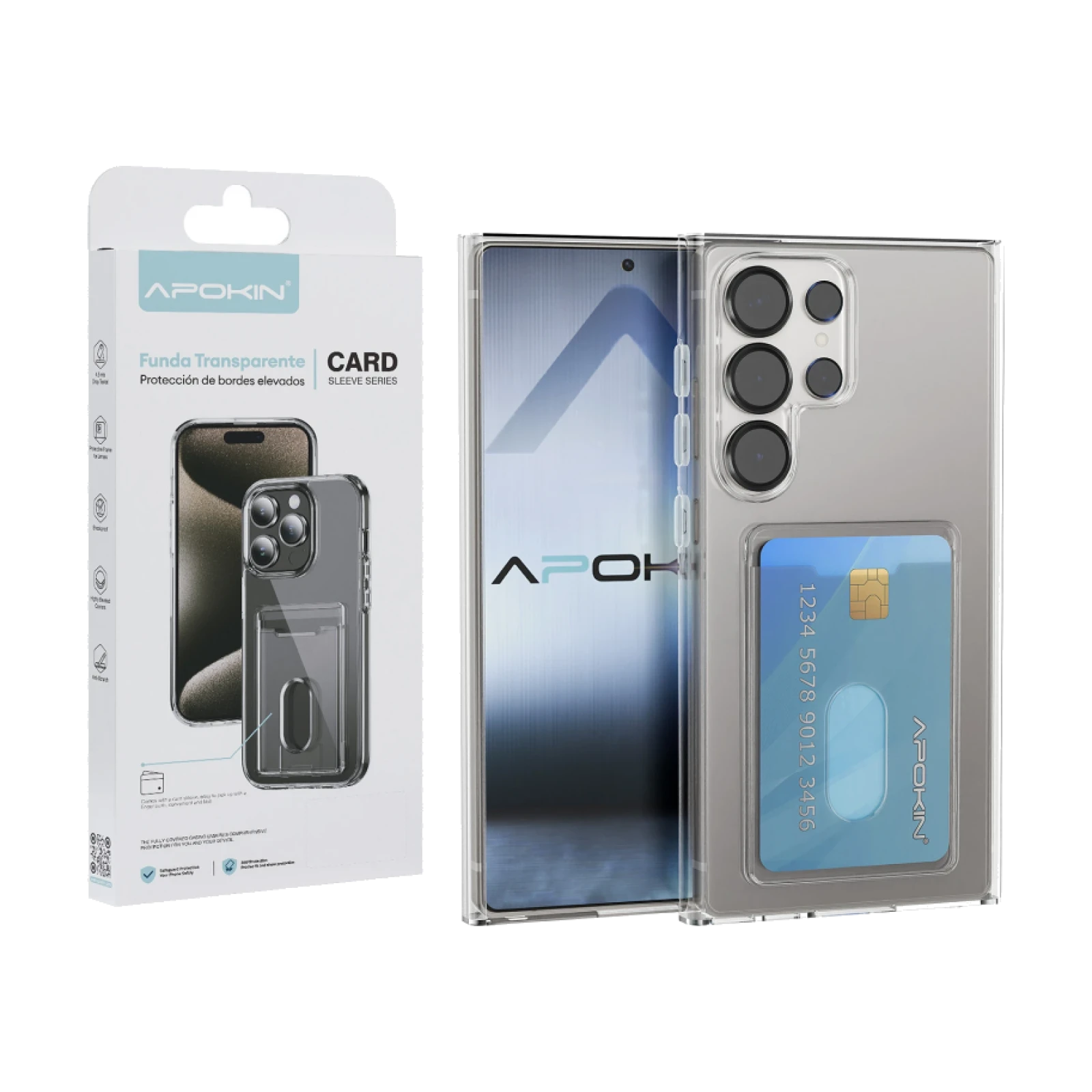 Funda Transparente con Tarjetero para Samsung S24 Ultra