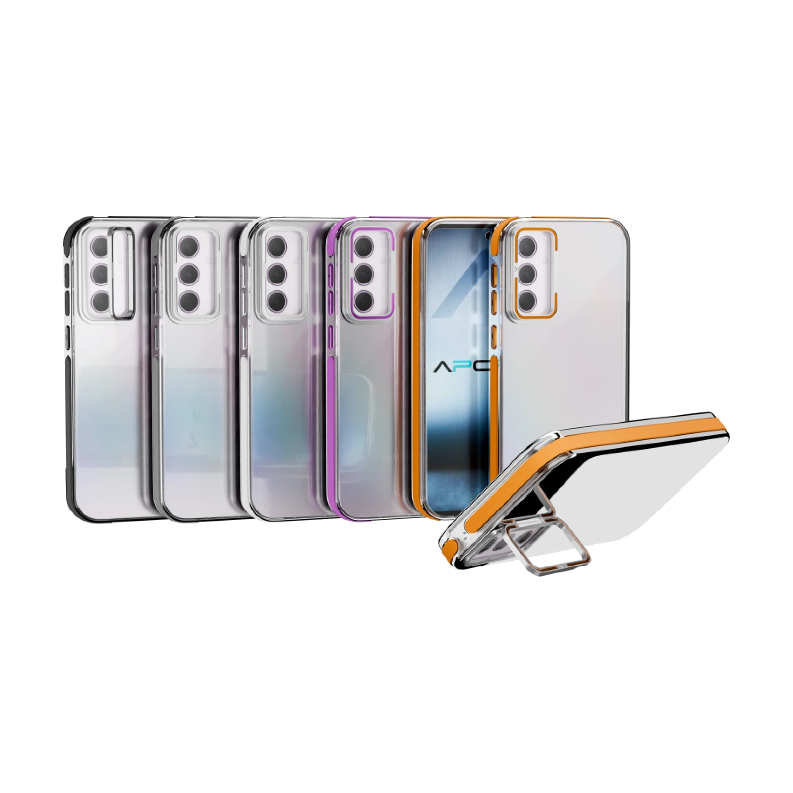 Funda Acrilica Borde Silicona son Soporte Cubrecamara Samsung S23 FE en
