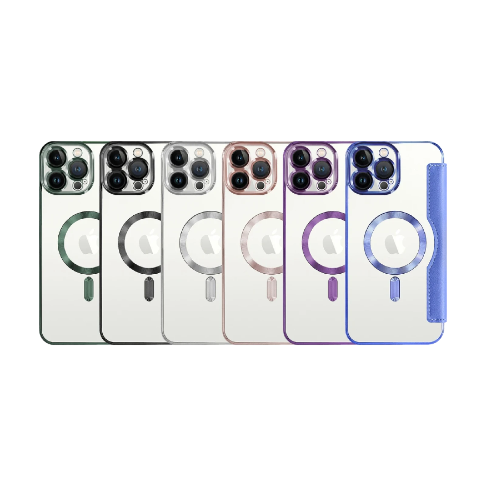 Funda Mocome de Tapa Cromado con Magsafe para iPhone 13 Pro Max