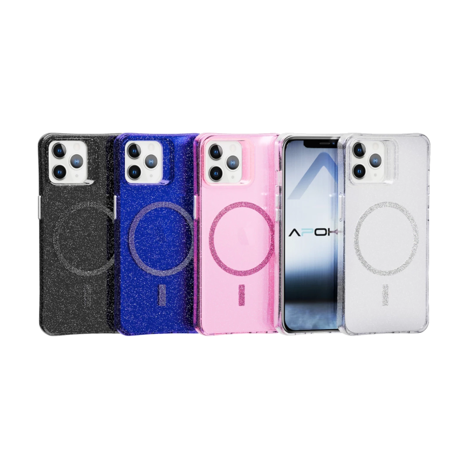 Funda Silicona Transparente Purpurina Magsafe iPhone 11 Pro en