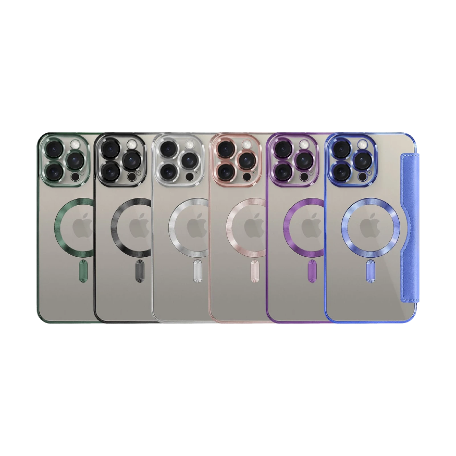 Funda Mocome de Tapa Cromado con Magsafe para iPhone 15 Pro Max