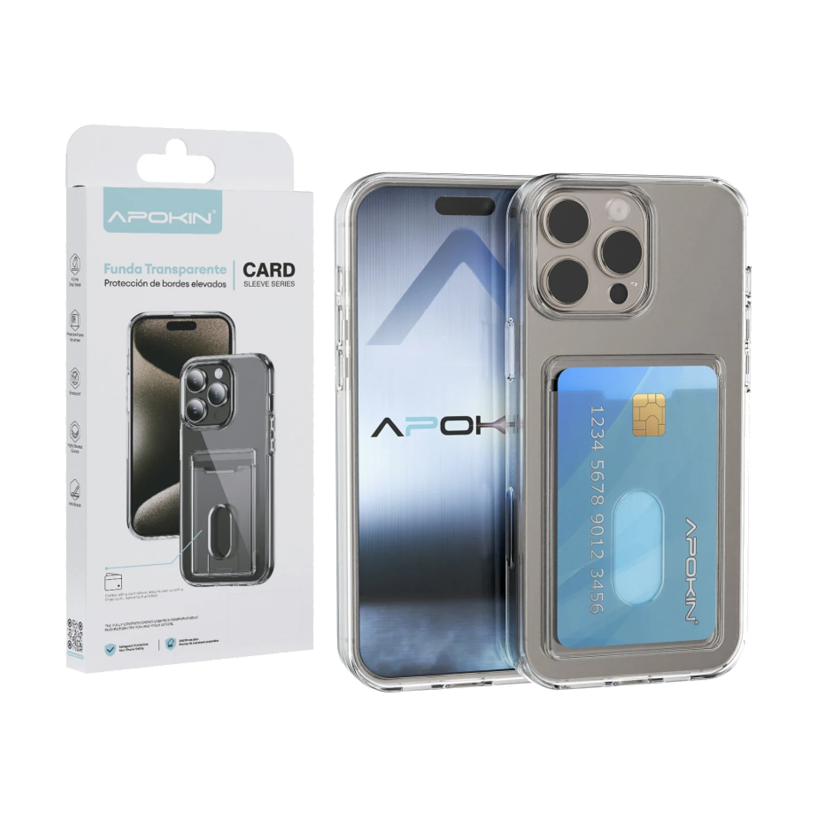 Funda Transparente con Tarjetero para iPhone 13 Pro