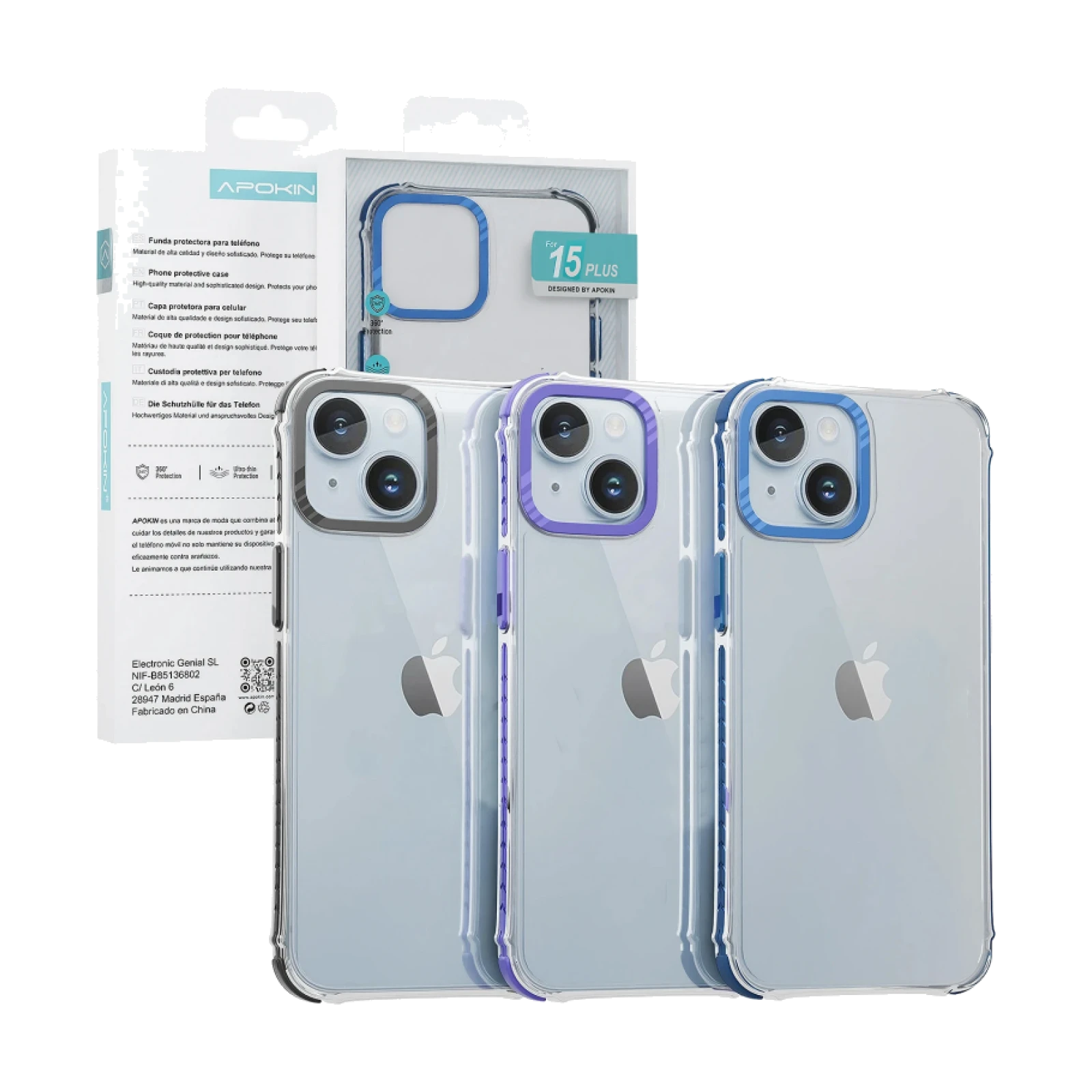 Funda Apokin Rock iPhone 15 Plus 3-Color