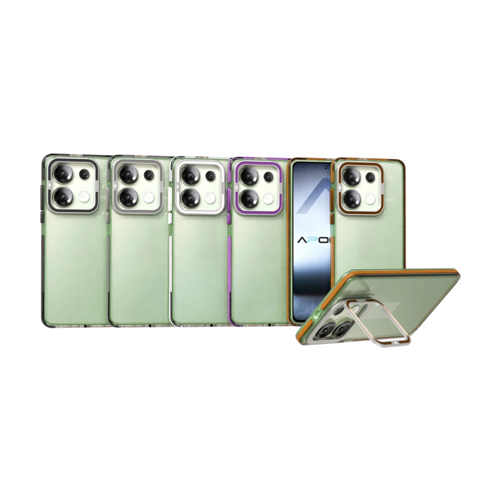Funda Acrilica Borde Silicona son Soporte Cubrecamara Xiaomi Redmi Note 13 4g en