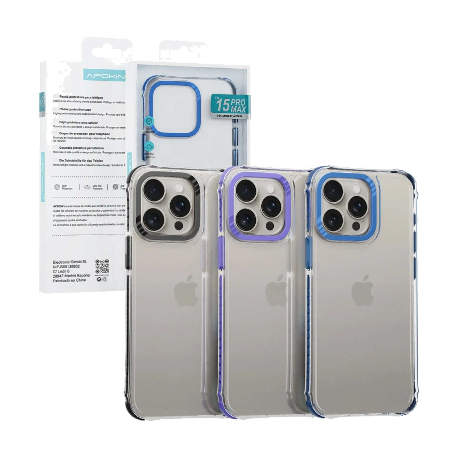 Funda Apokin Rock iPhone 15 Pro 3-Color