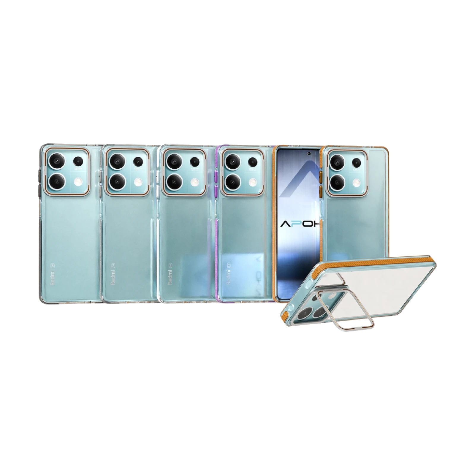Funda Acrilica Borde Silicona son Soporte Cubrecamara Xiaomi Redmi Note 13 5g en