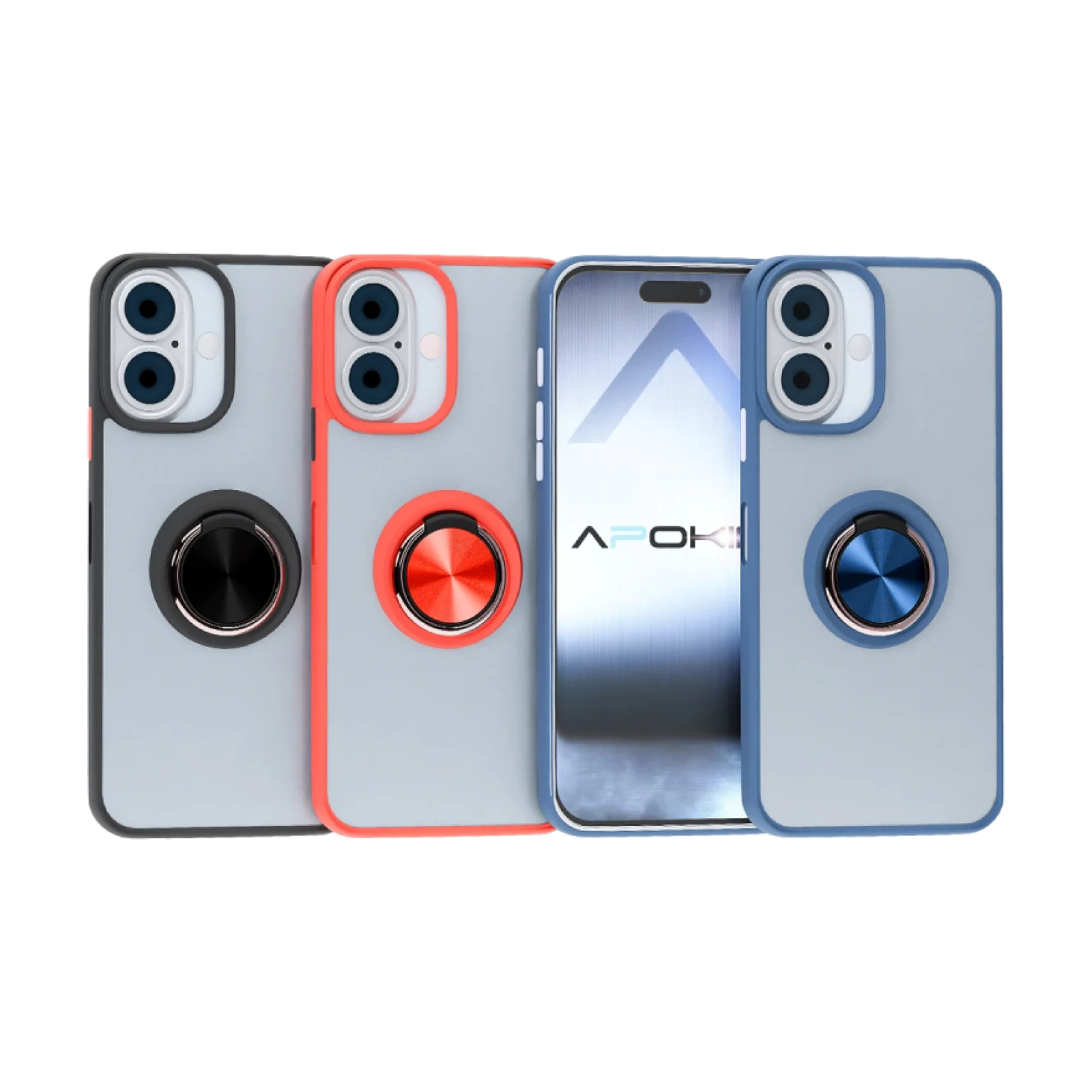 Funda Gel iPhone 16 Plus Iman con soporte Smoked