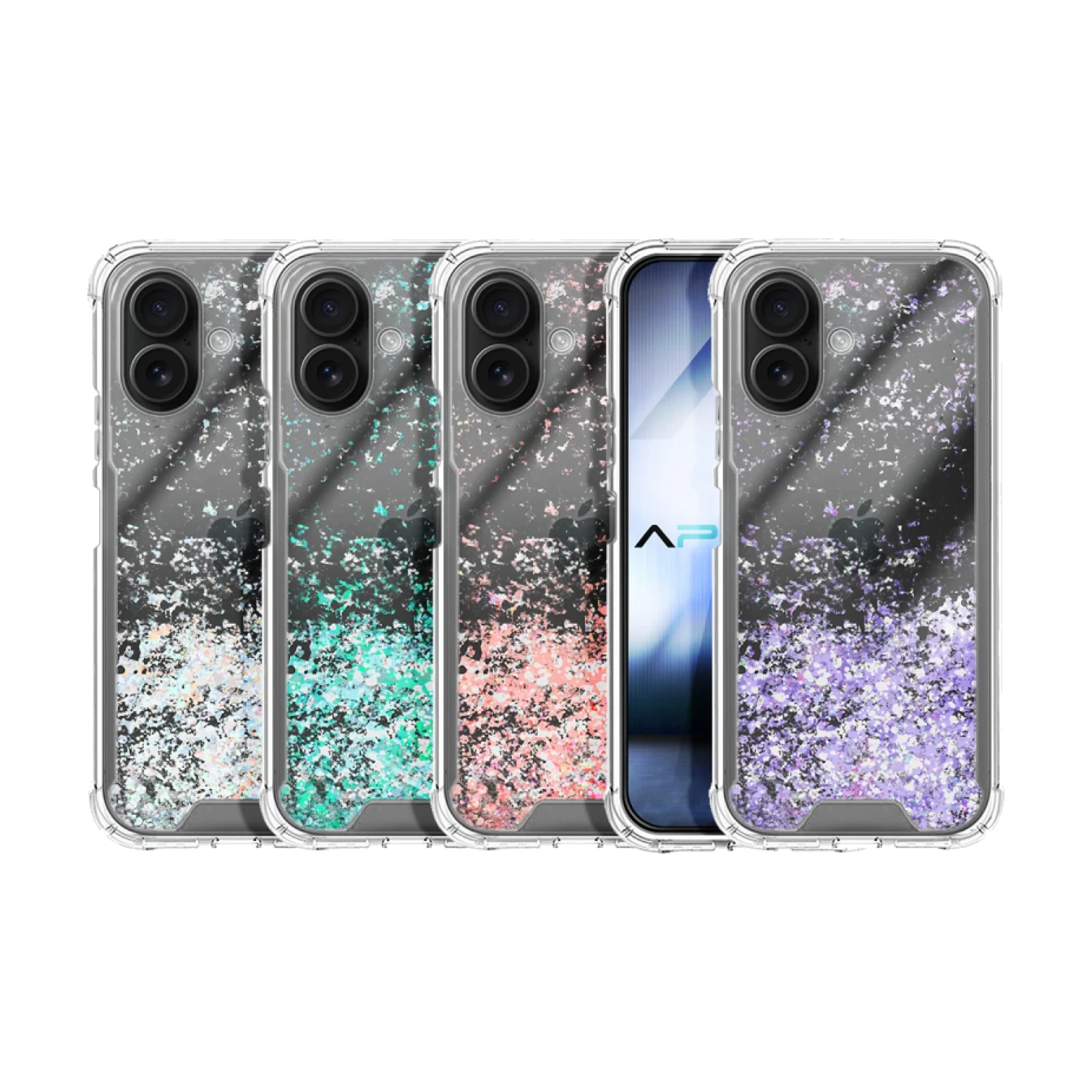 Funda Gel transparente purpurina iPhone 16