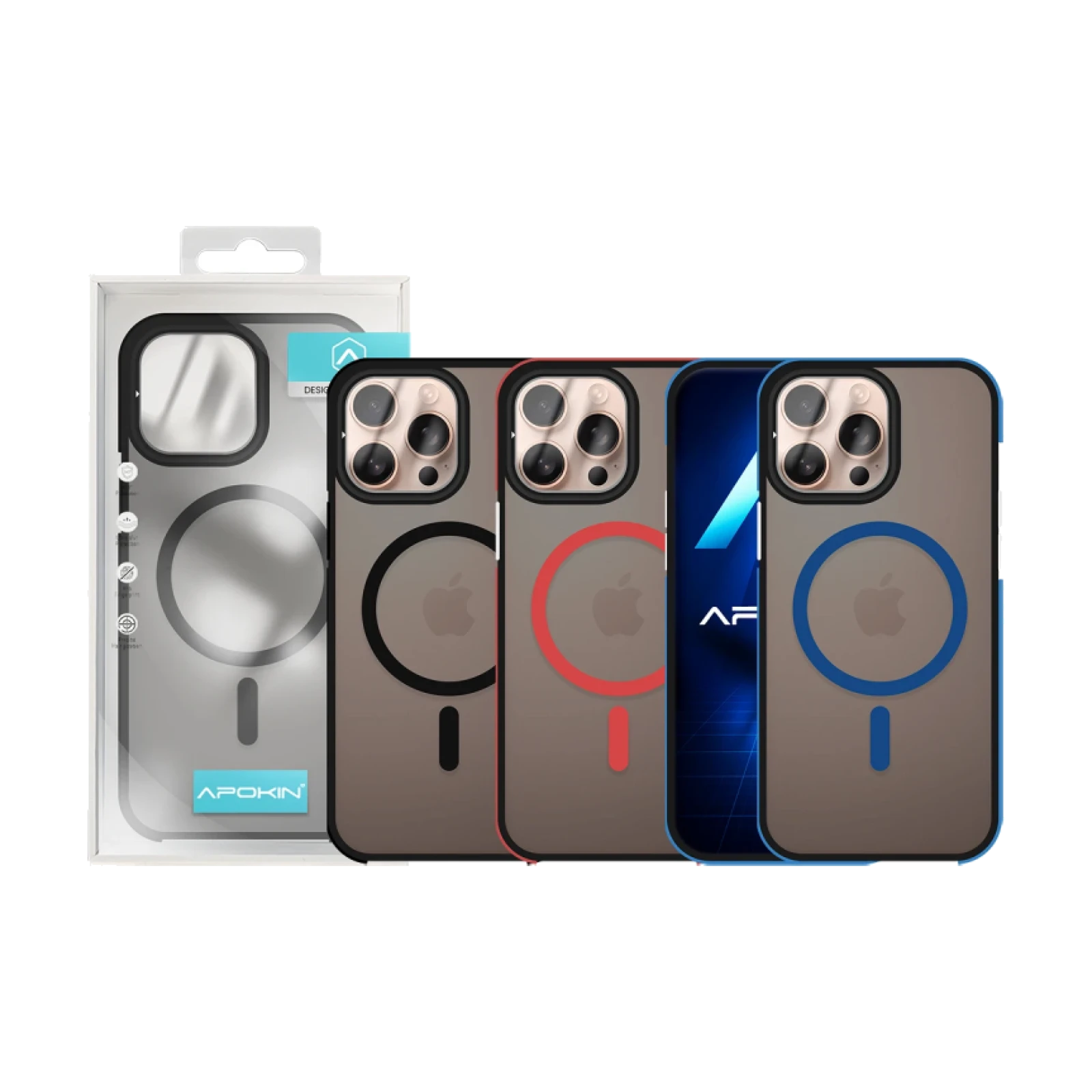 Funda Magsafe Smoked Con Cubre Camara iPhone 16 Pro Max 3-Color